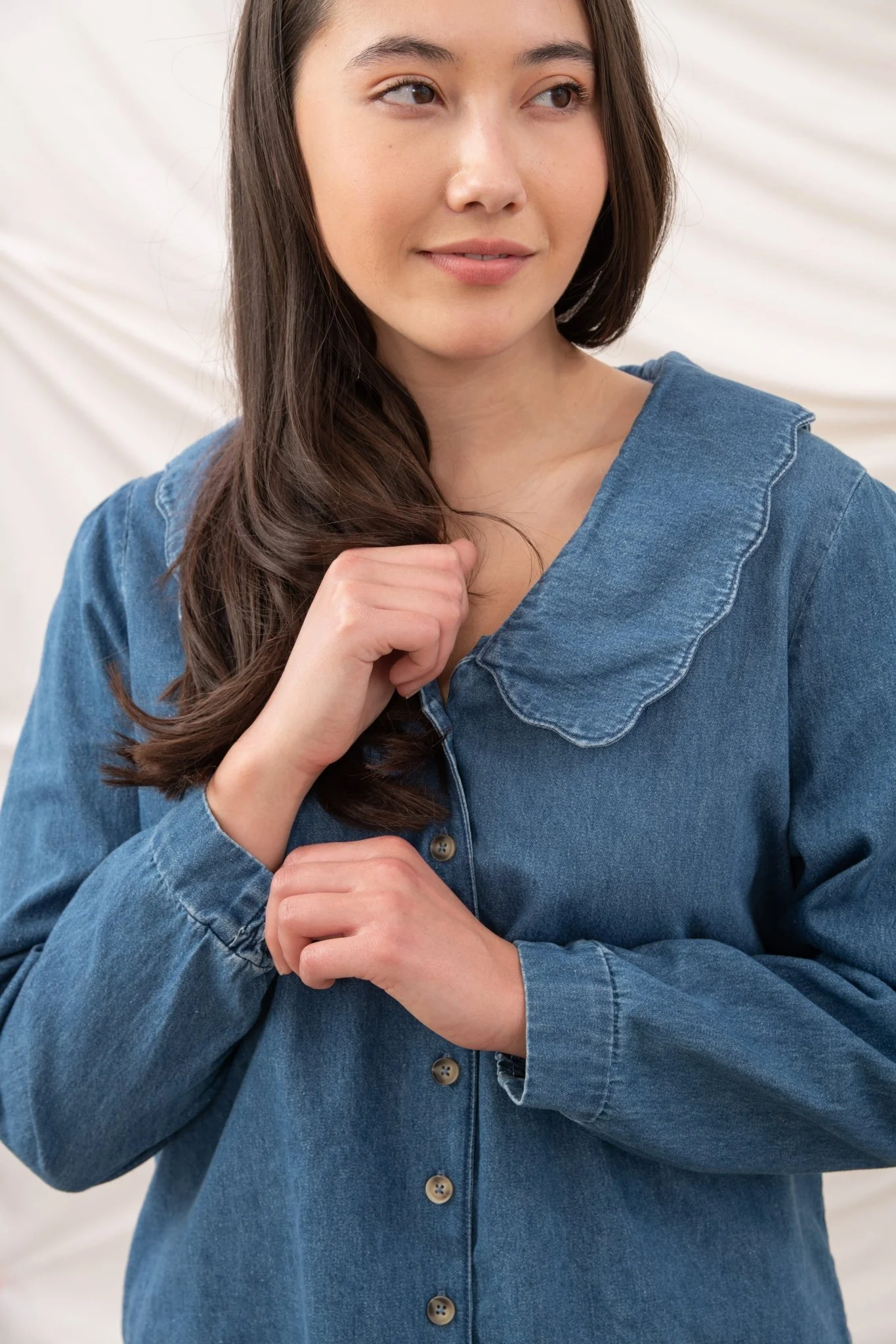 Ada Blouse - Washed Denim - Image 4