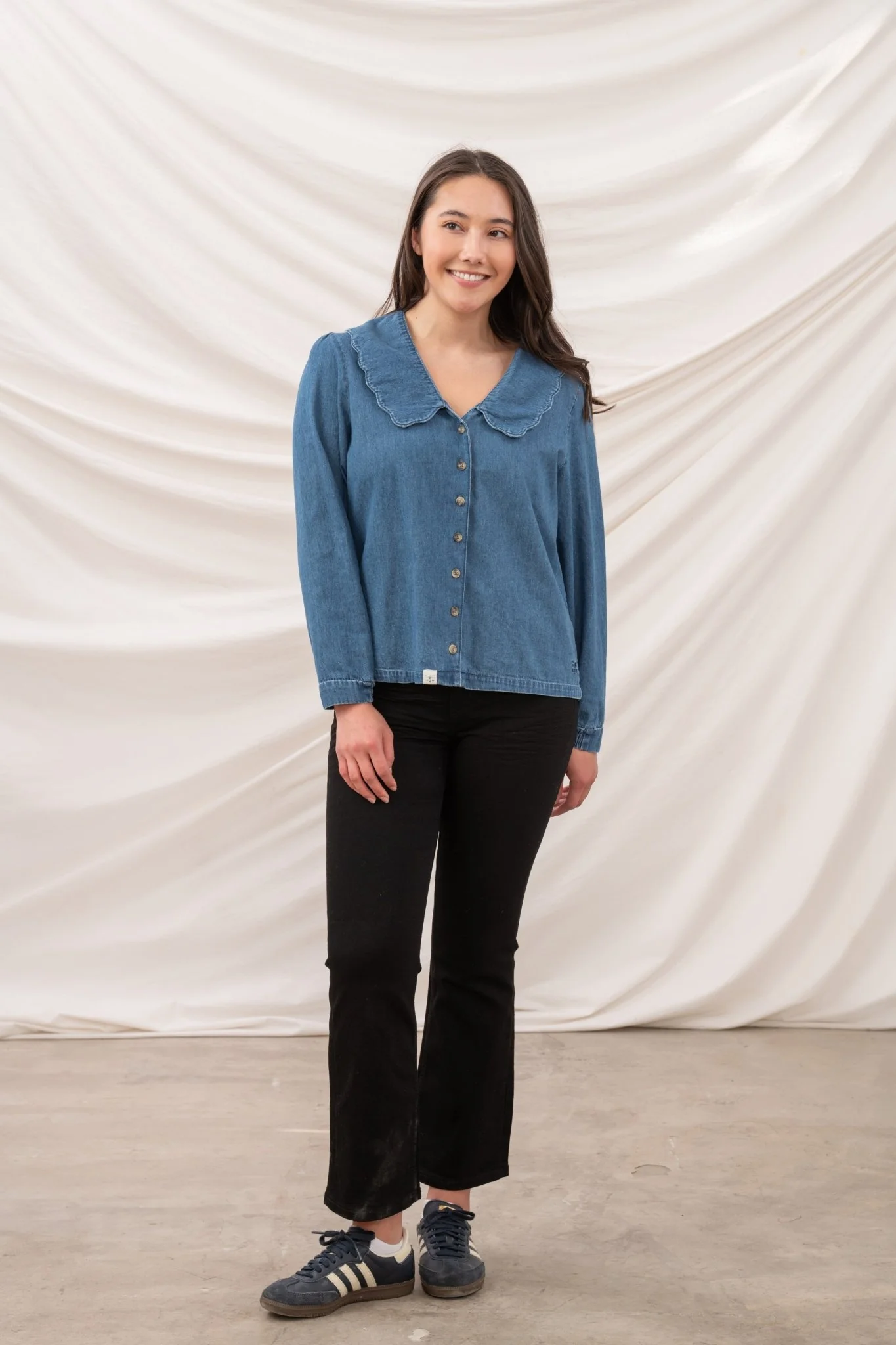 Ada Blouse - Washed Denim - Image 5