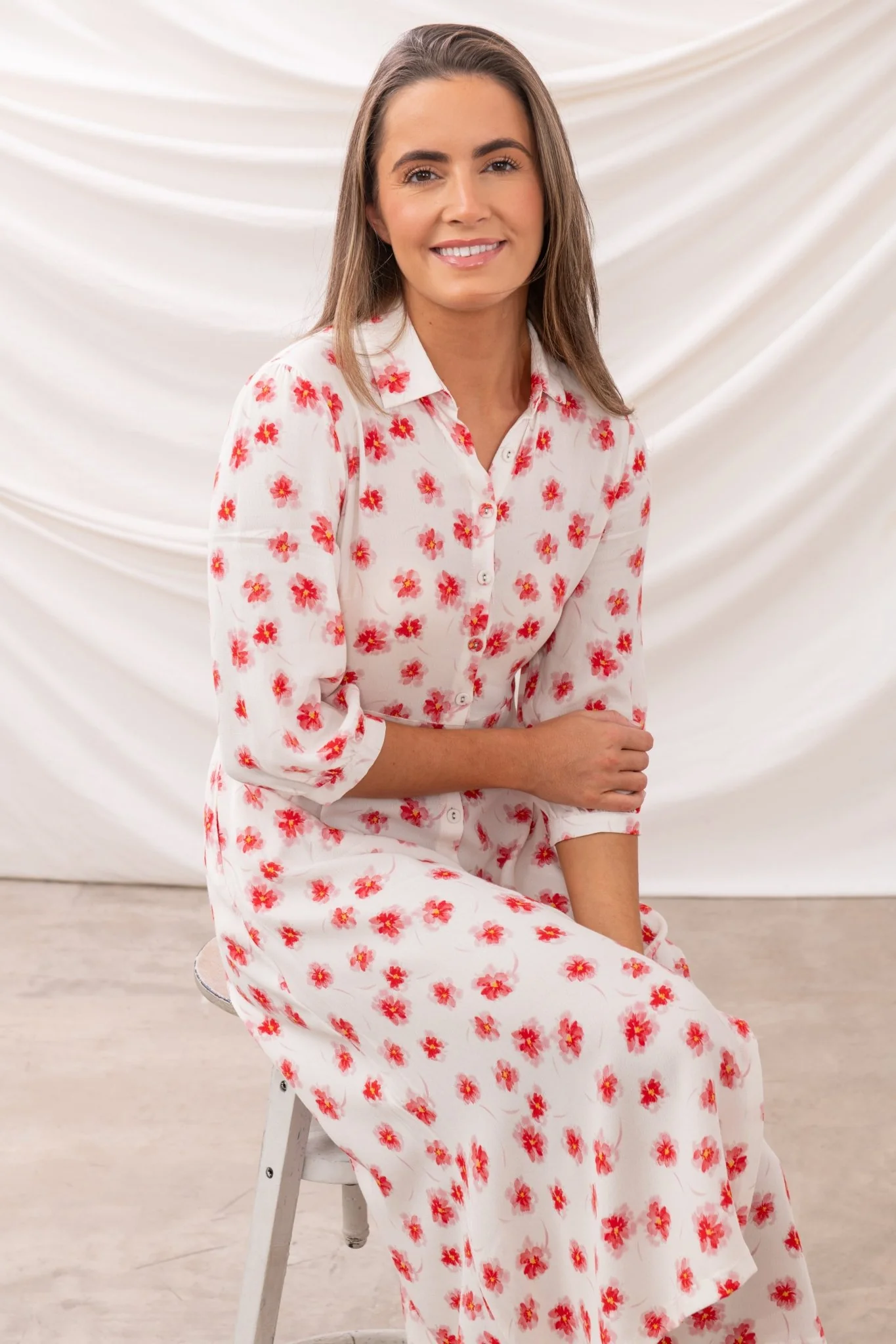 Aoife Dress - Soft Pink Floral - Image 4
