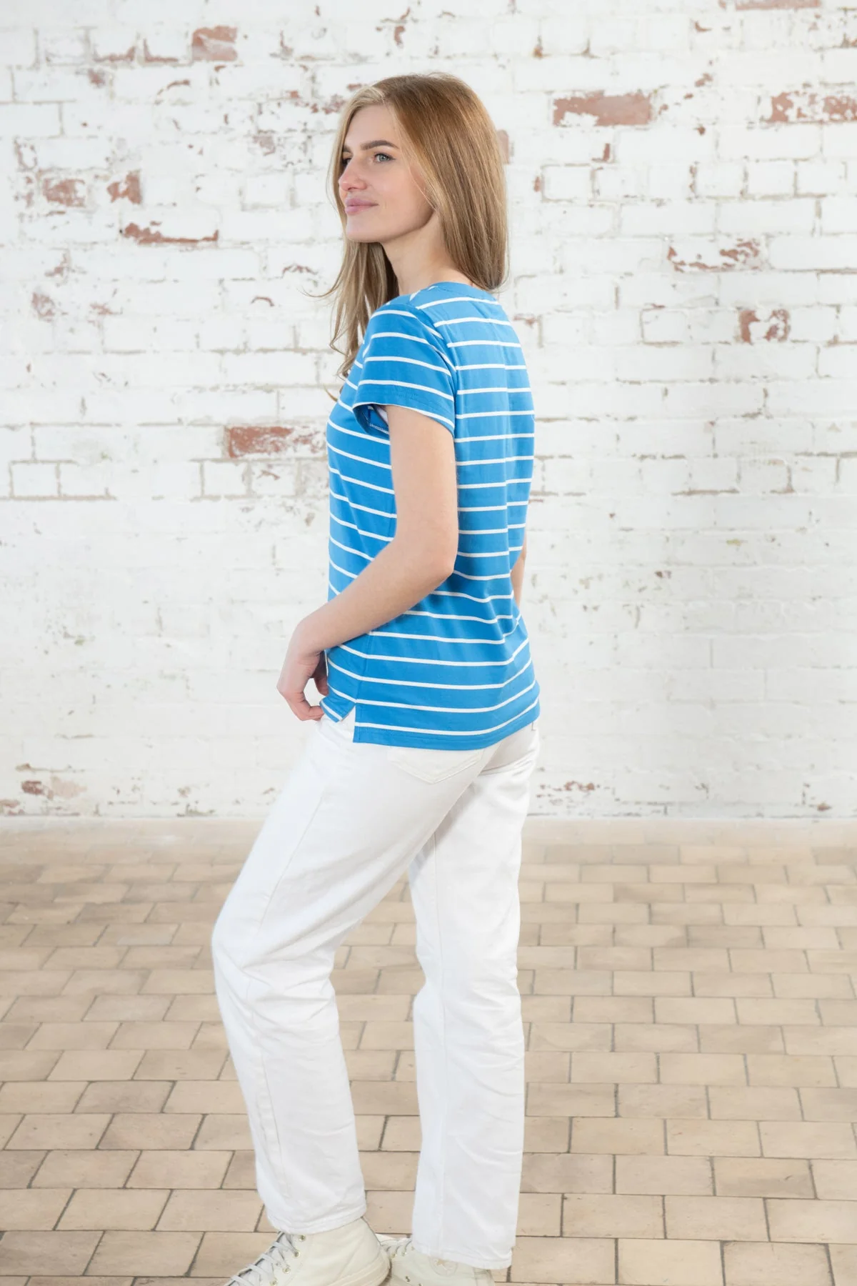 Ariana Tee - Azure Blue Stripe - Image 6