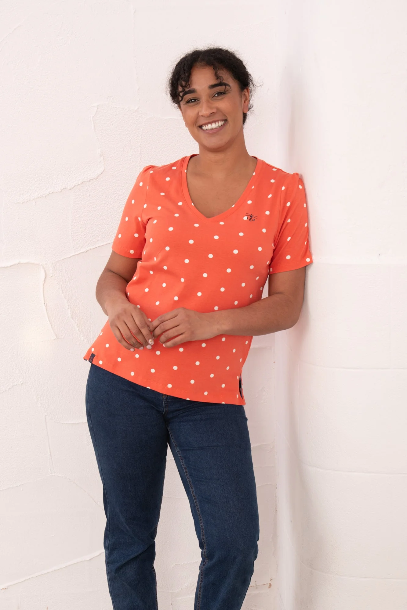 Ariana Tee - Coral Dot - Image 6