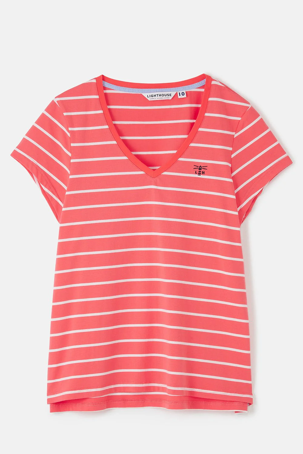 Ariana Tee - Deep Coral Stripe - Image 6