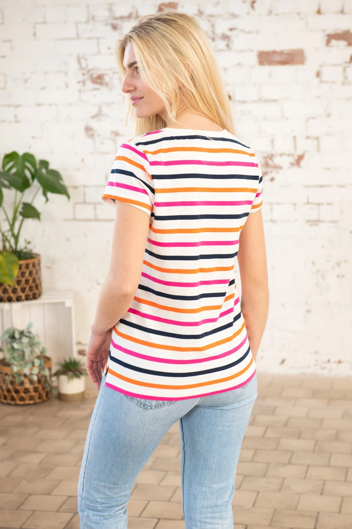 Ariana Tee - Orange Pink Stripe - Image 7
