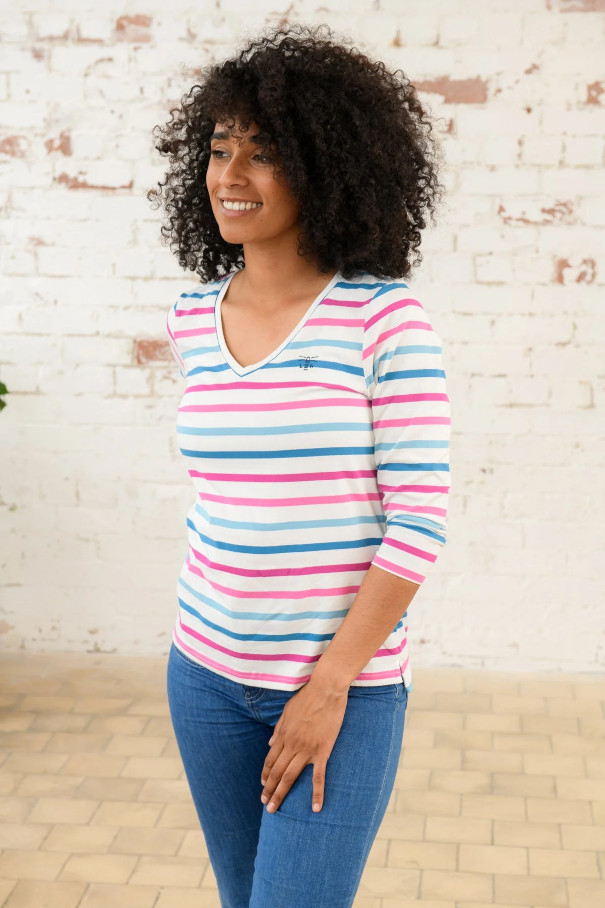 Ariana Top - Berry Teal Stripe - Image 6