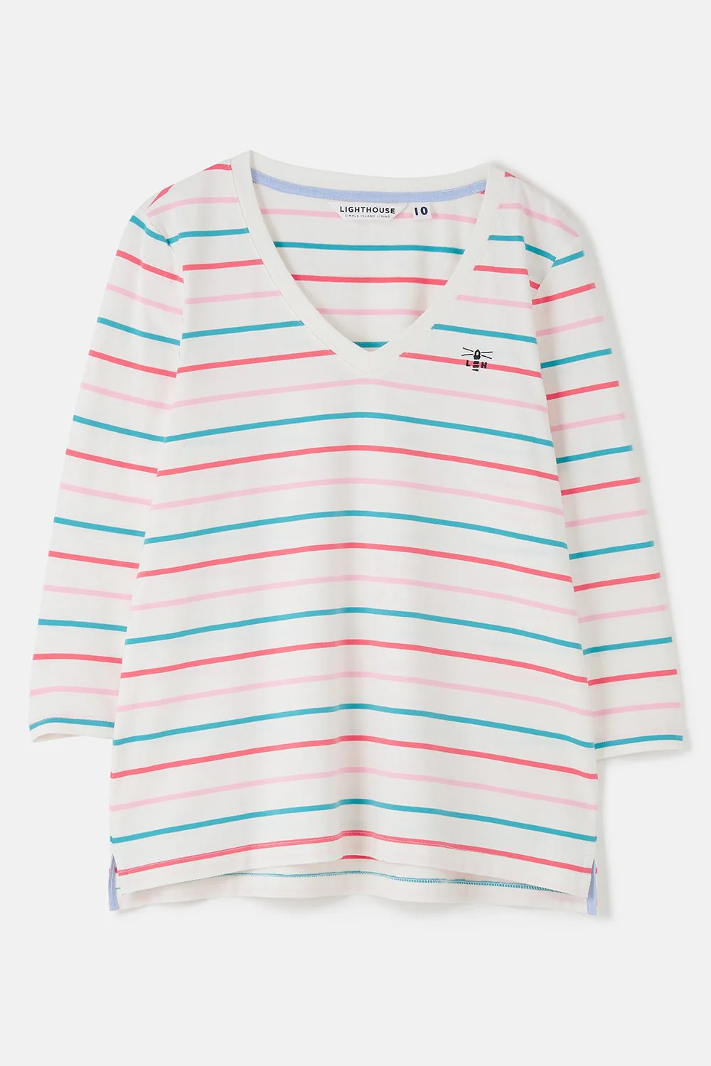 Ariana Top - Coral Teal Stripe - Image 4