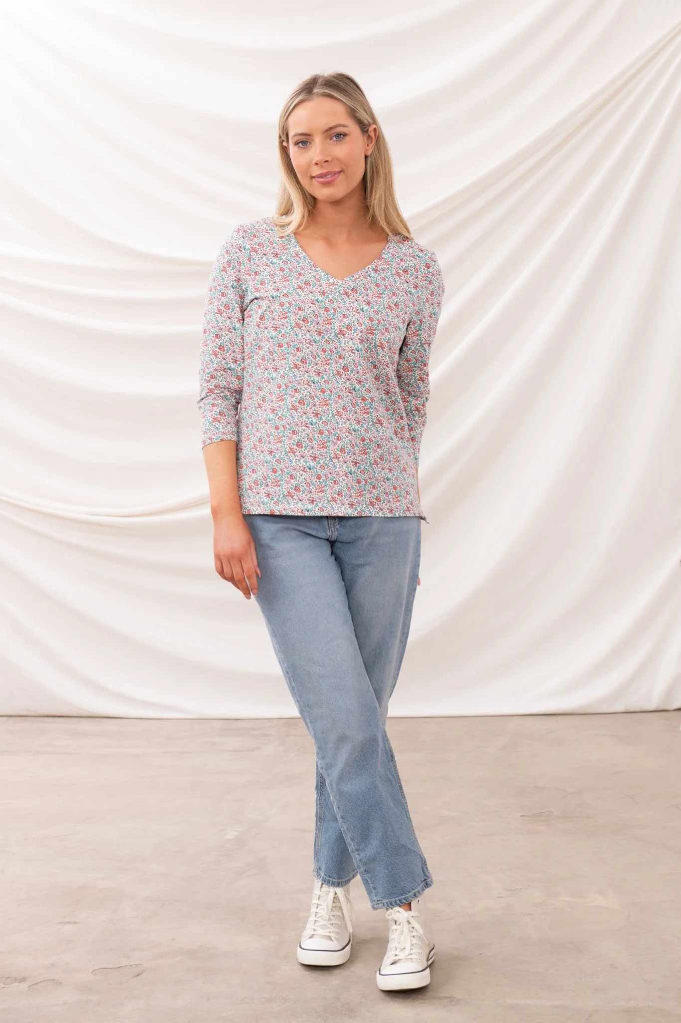 Ariana Top - Coral Teal Stripe - Image 6