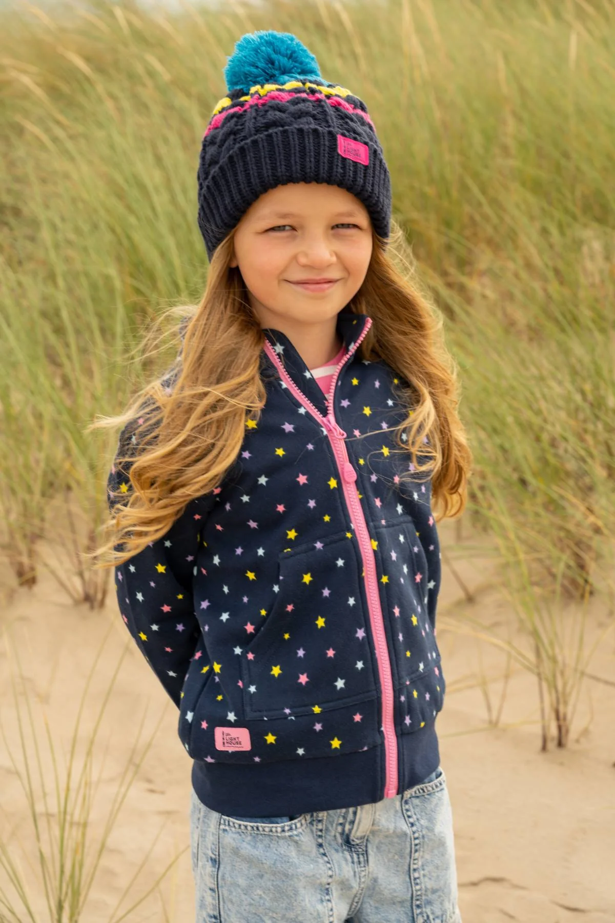 Ava Full Zip Top - Navy Star Print - Image 3