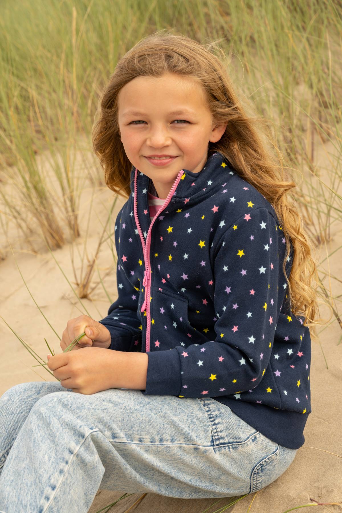 Ava Full Zip Top - Navy Star Print - Image 4
