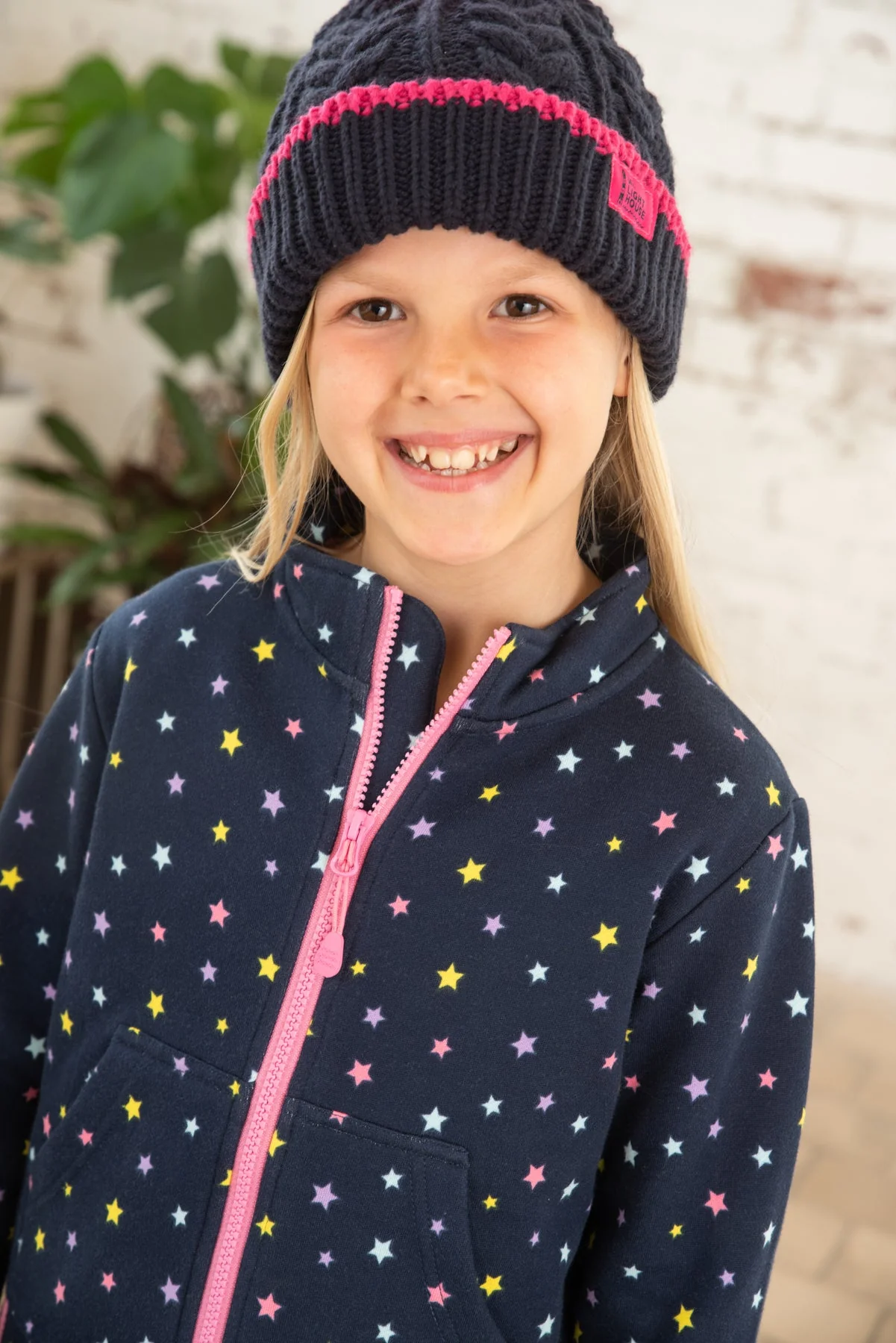 Ava Full Zip Top - Navy Star Print - Image 7