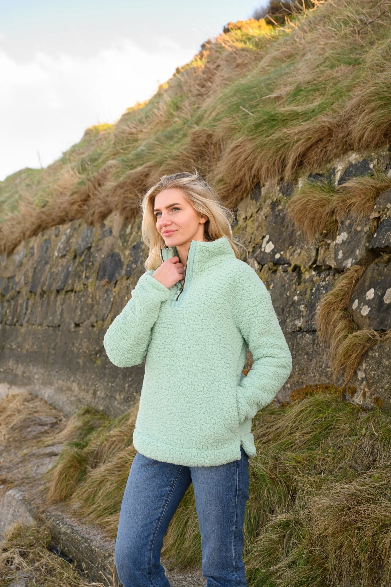 Bay Sherpa Fleece - Soft Sage - Image 9