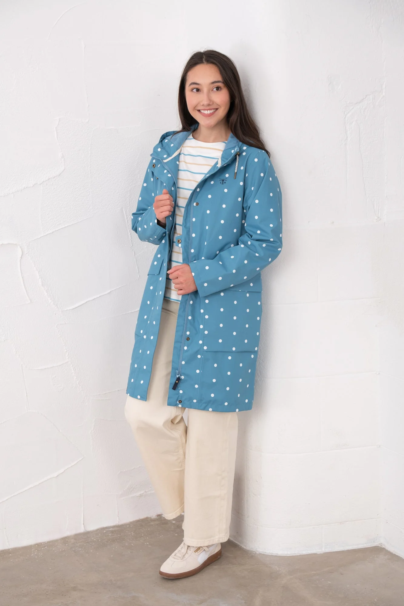 Long Beachcomber Jacket - Blue Dot - Image 5