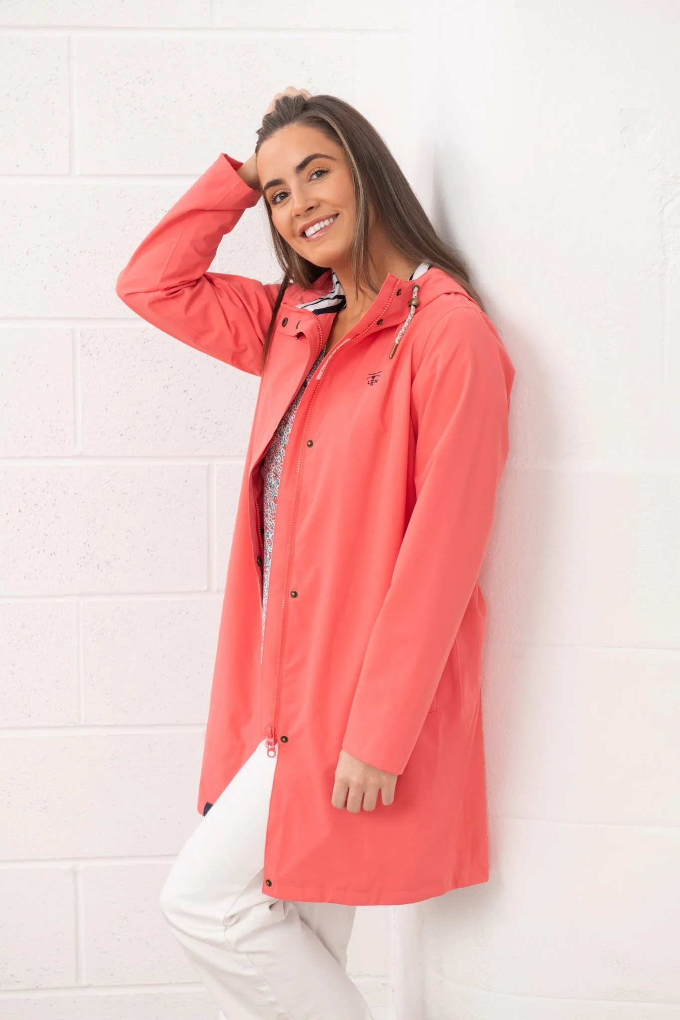 Long Beachcomber Jacket  - Deep Coral - Image 4