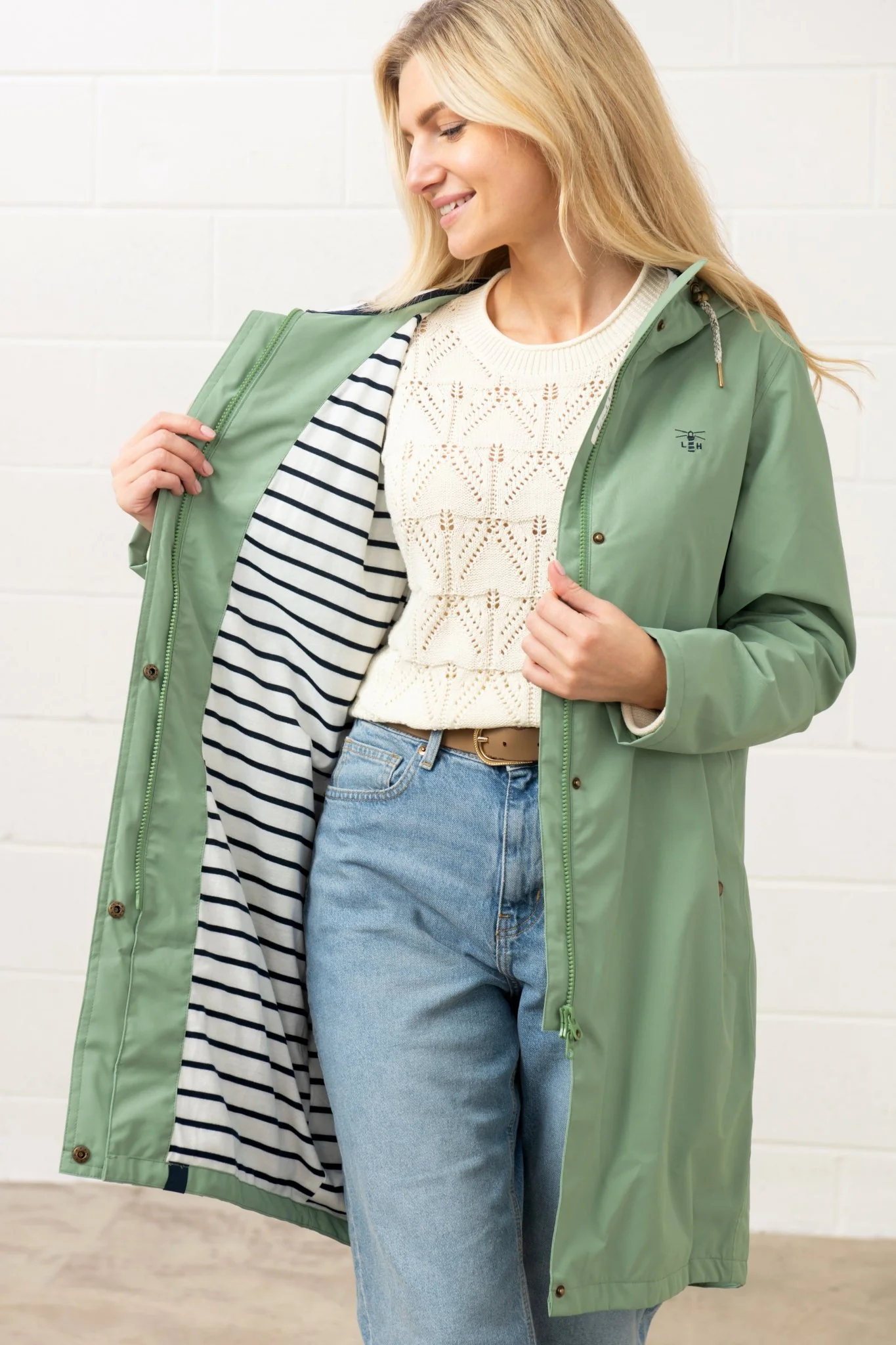 Long Beachcomber Jacket - Soft Sage - Image 4