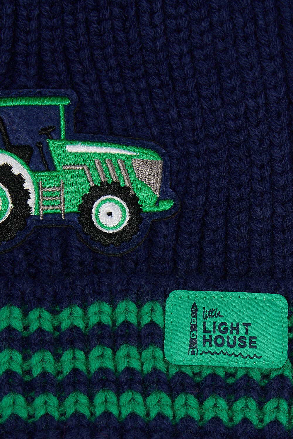 Bobbie Bobble Hat - Green Tractor Striped - Image 2