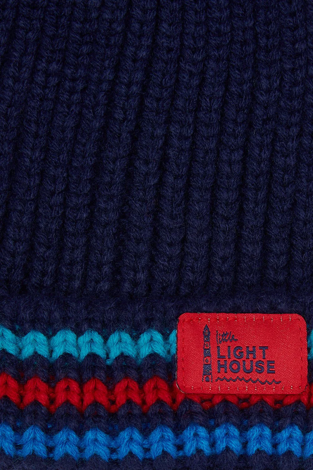 Bobbie Bobble Hat - Navy Red Blue Striped - Image 2