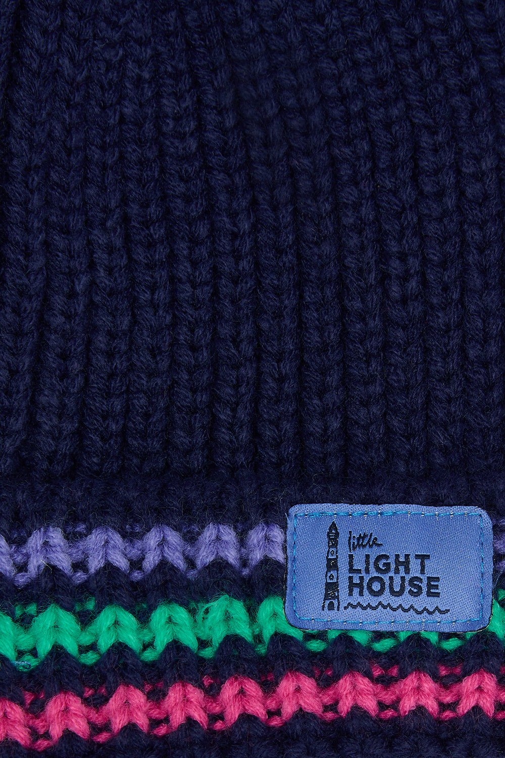 Bobbie Bobble Hat - Pink Purple Teal Striped - Image 2