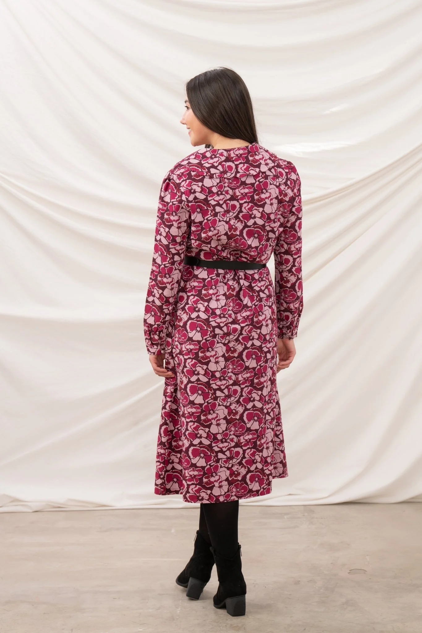 Bryony Dress - Cranberry Floral - Image 6