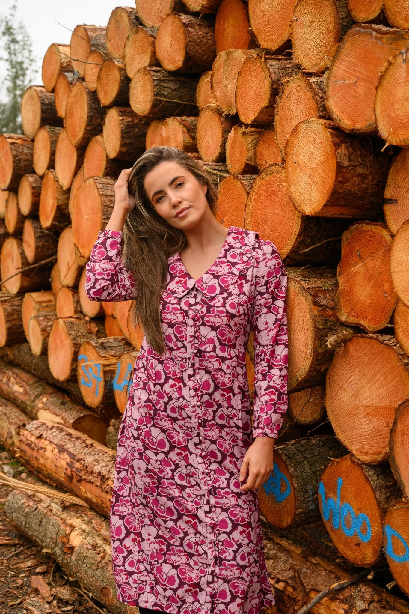 Bryony Dress - Cranberry Floral - Image 7