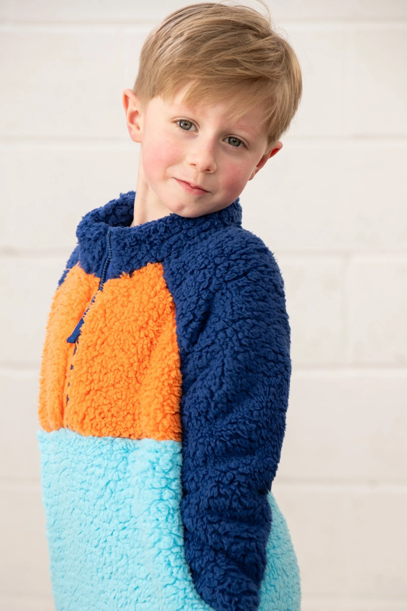 Caden Fleece - Navy Blue Orange - Image 3