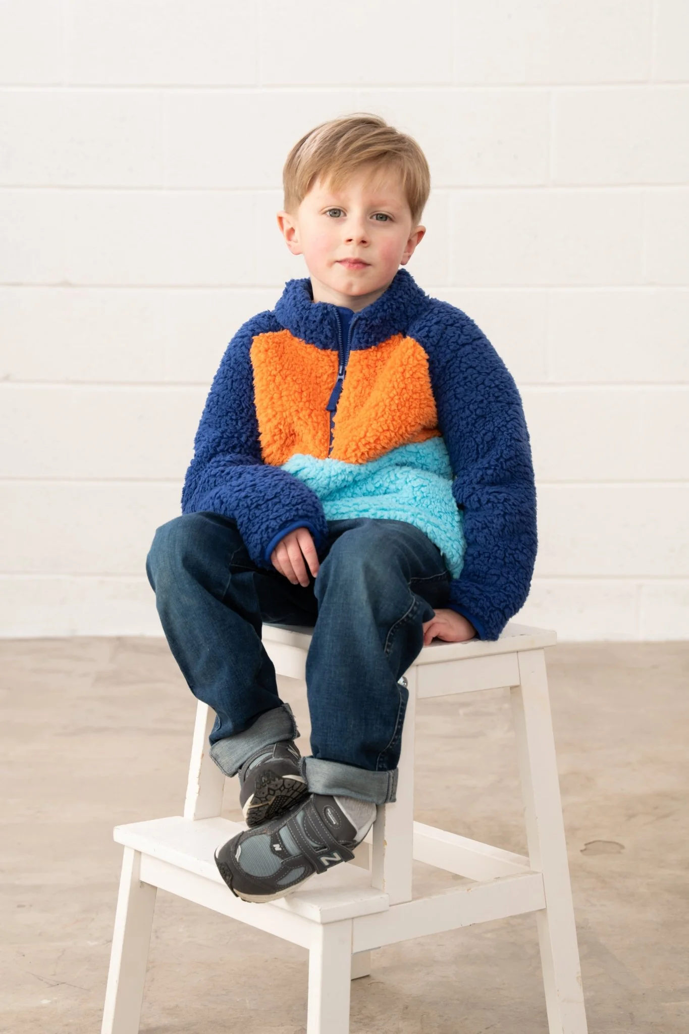 Caden Fleece - Navy Blue Orange - Image 5