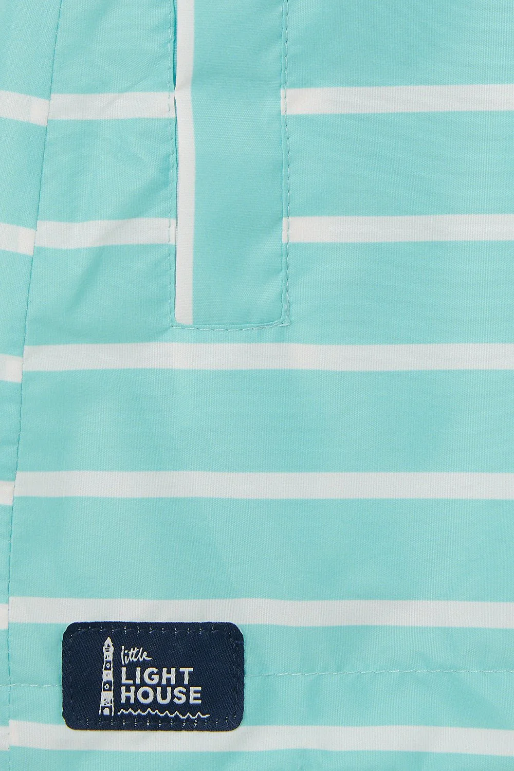 Cara Kids Rain Parka - Soft Turquoise Stripe - Image 8
