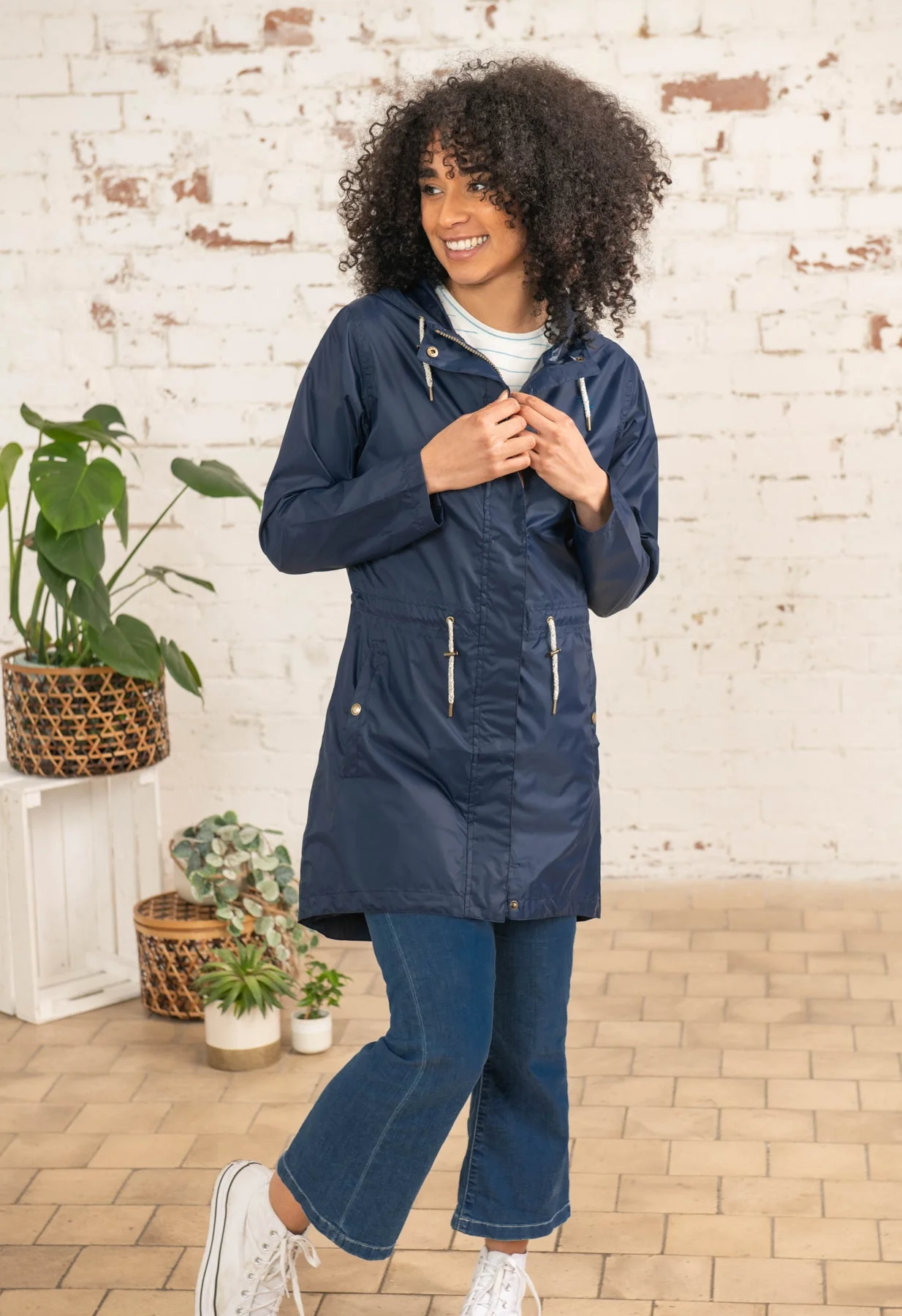 Cara Rain Parka - Navy - Image 5