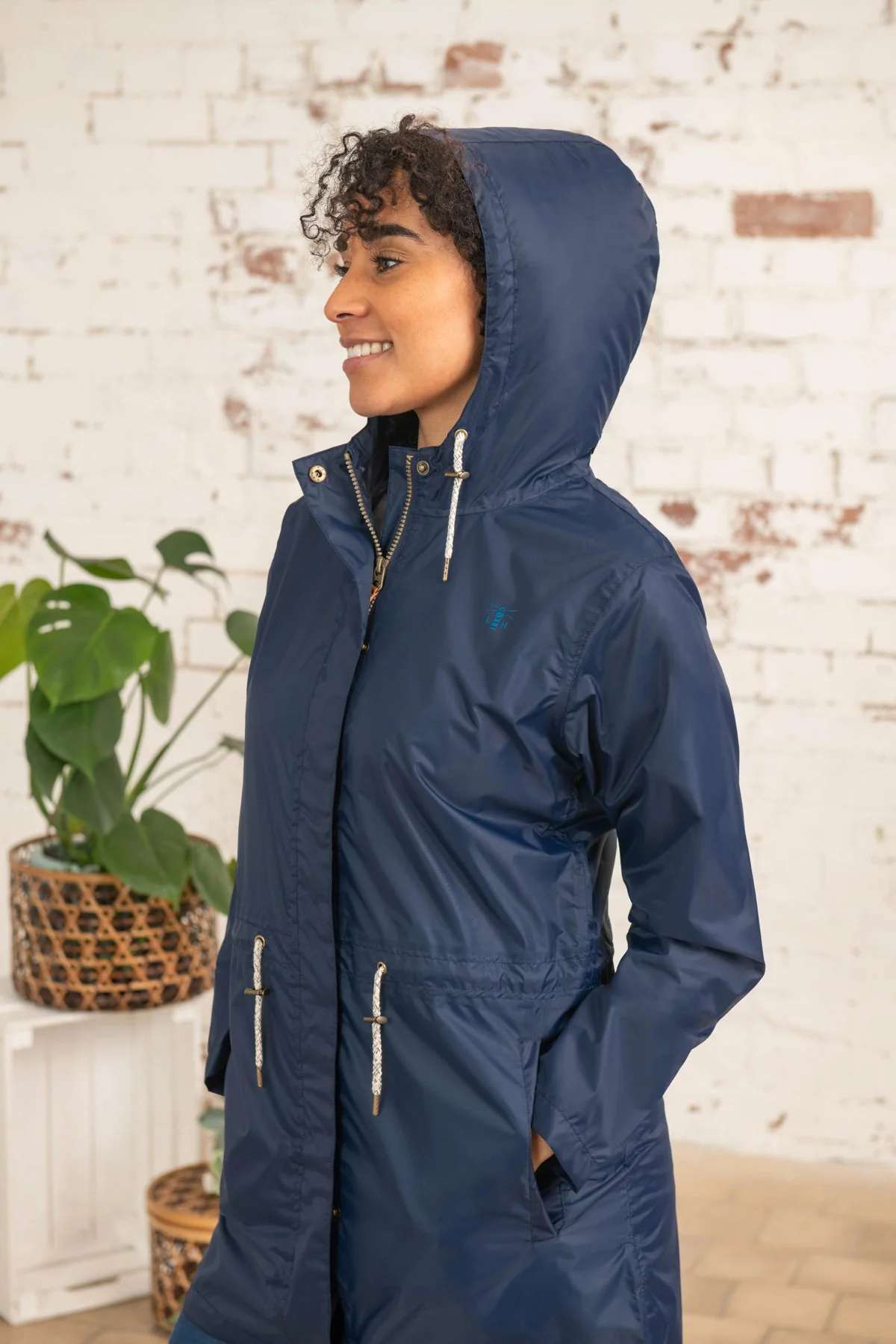 Cara Rain Parka - Navy - Image 7