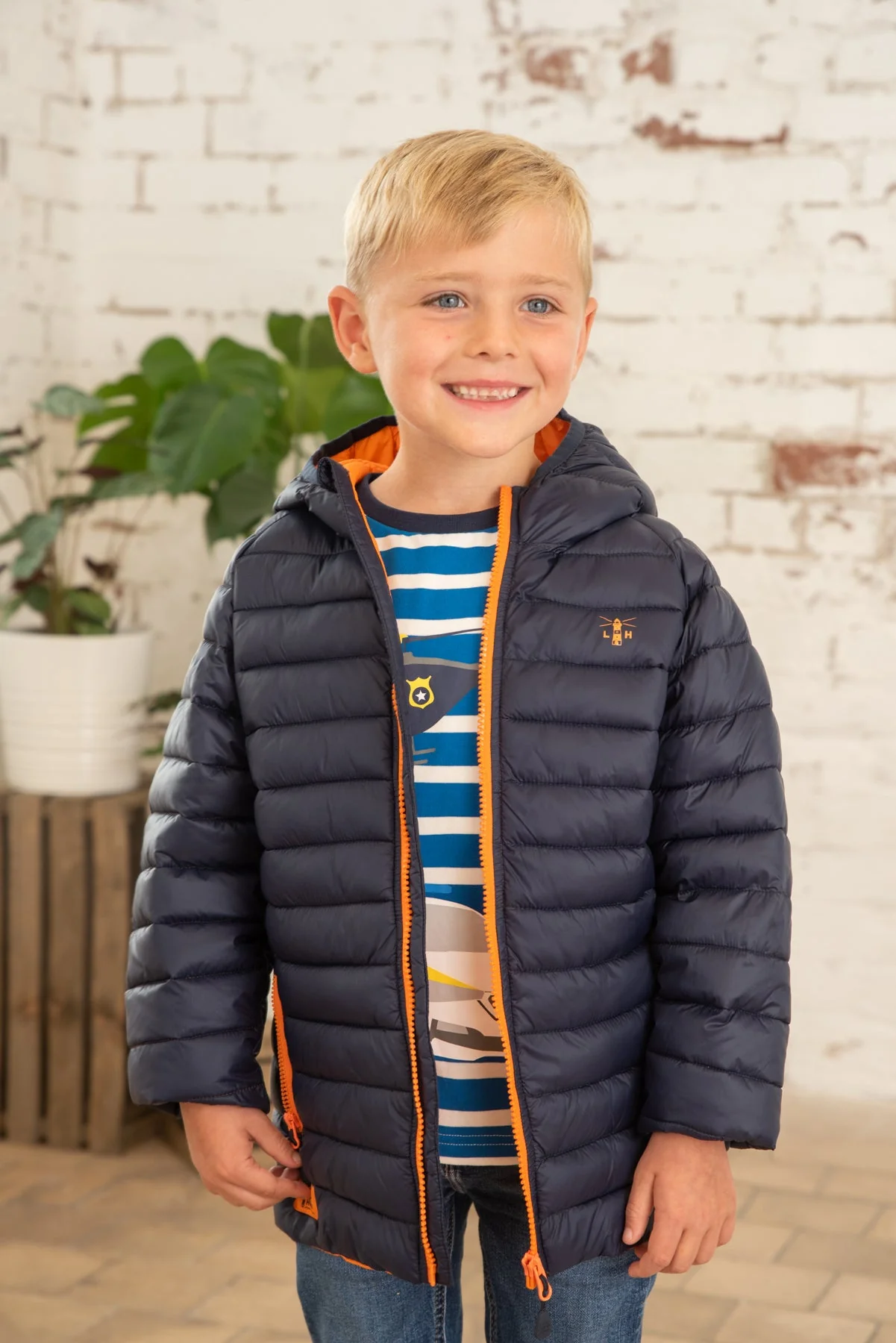Carter Coat - Navy Orange - Image 3
