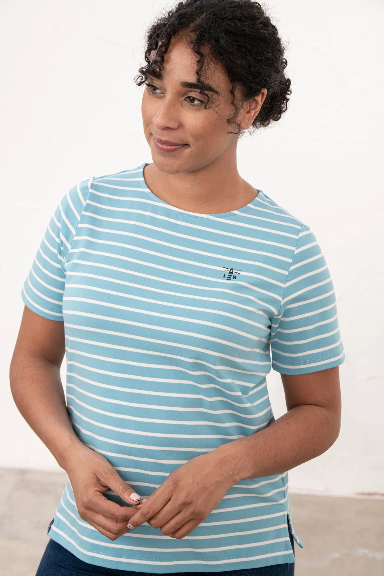 Causeway Tee - Blue Stripe - Image 4
