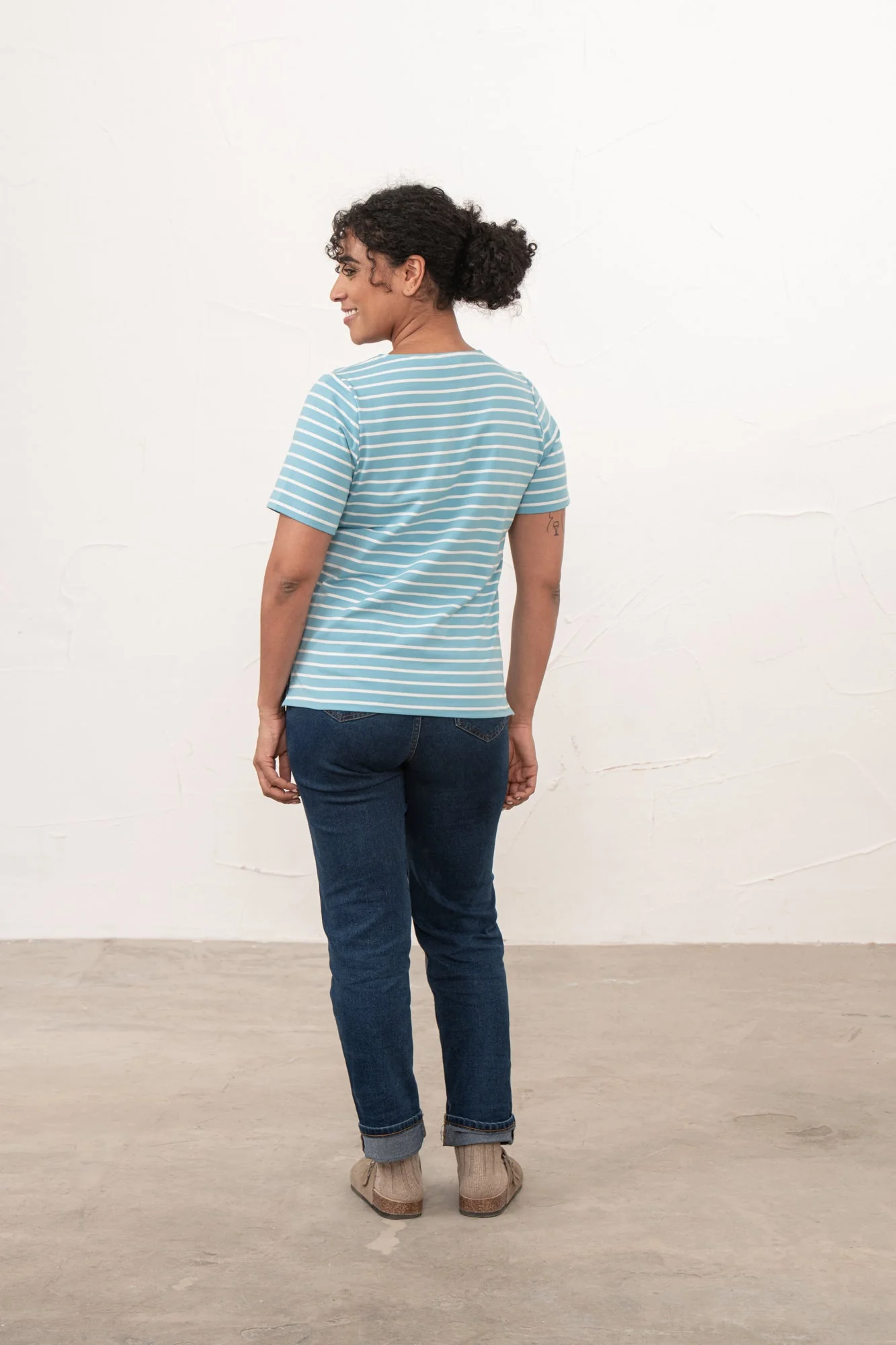 Causeway Tee - Blue Stripe - Image 5