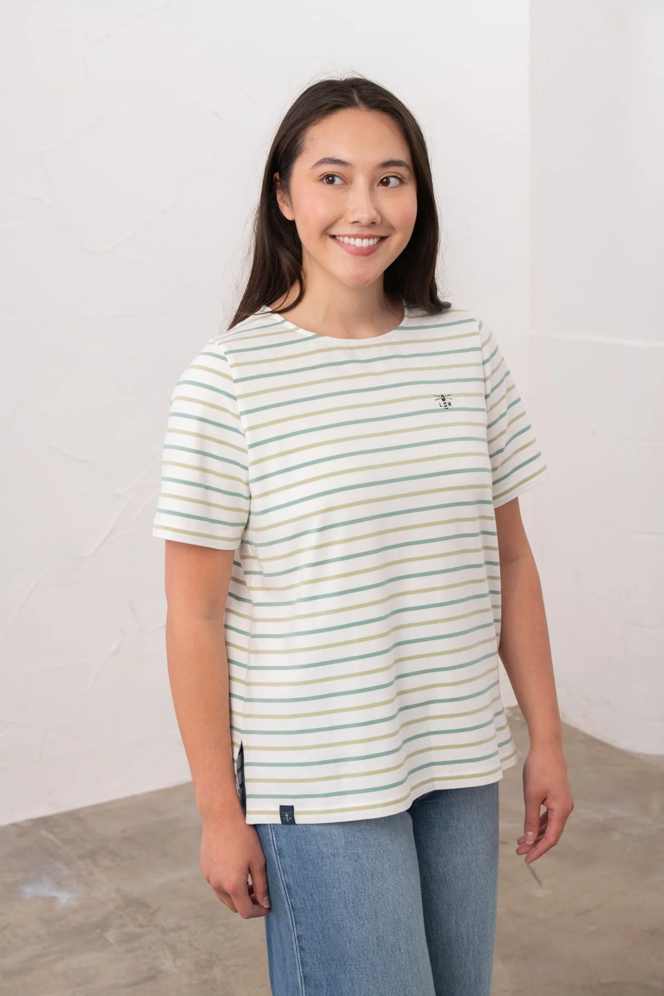 Causeway Tee - Mint Green Basil Stripe - Image 3