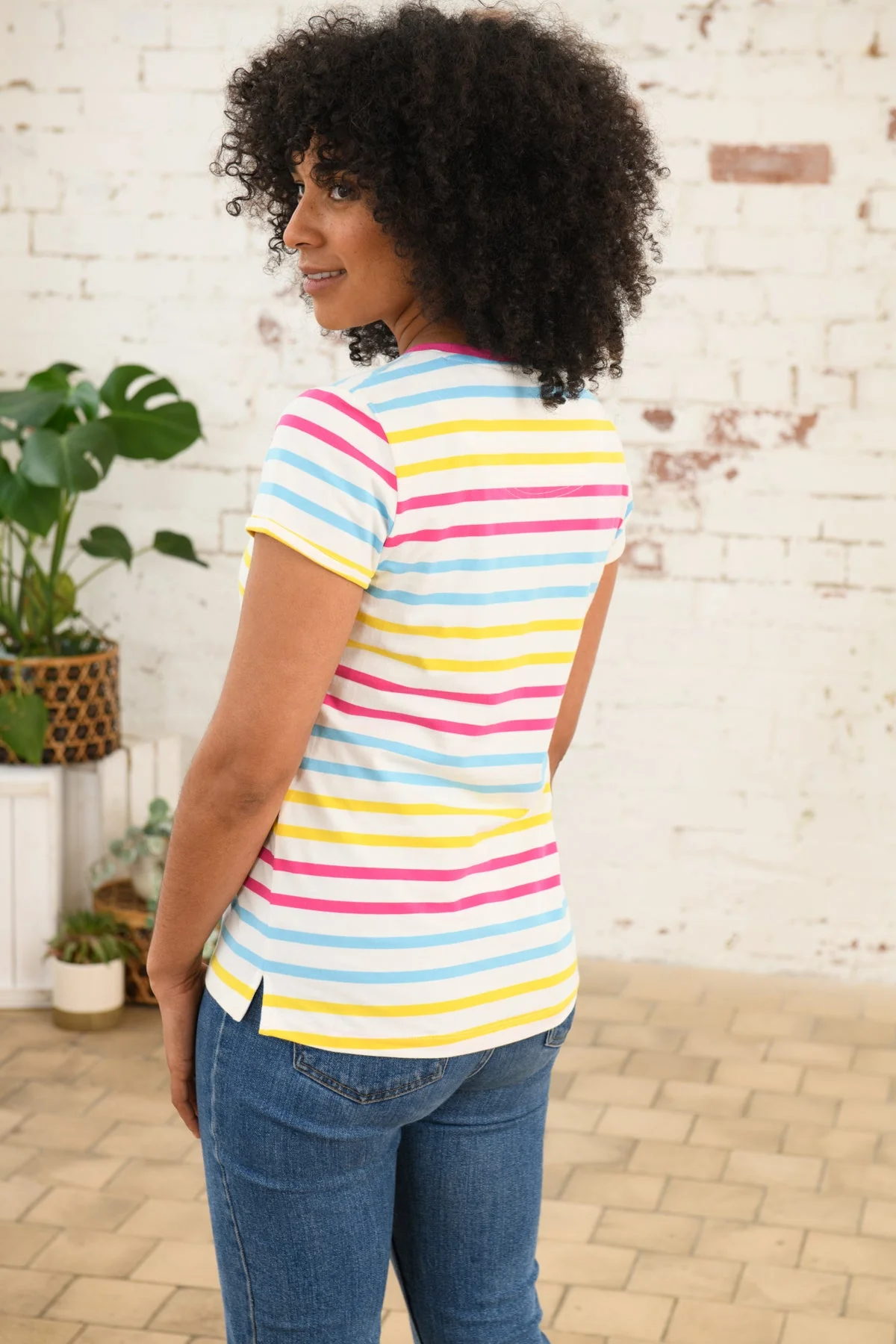 Causeway Tee - Pink Sky Blue Stripe - Image 5