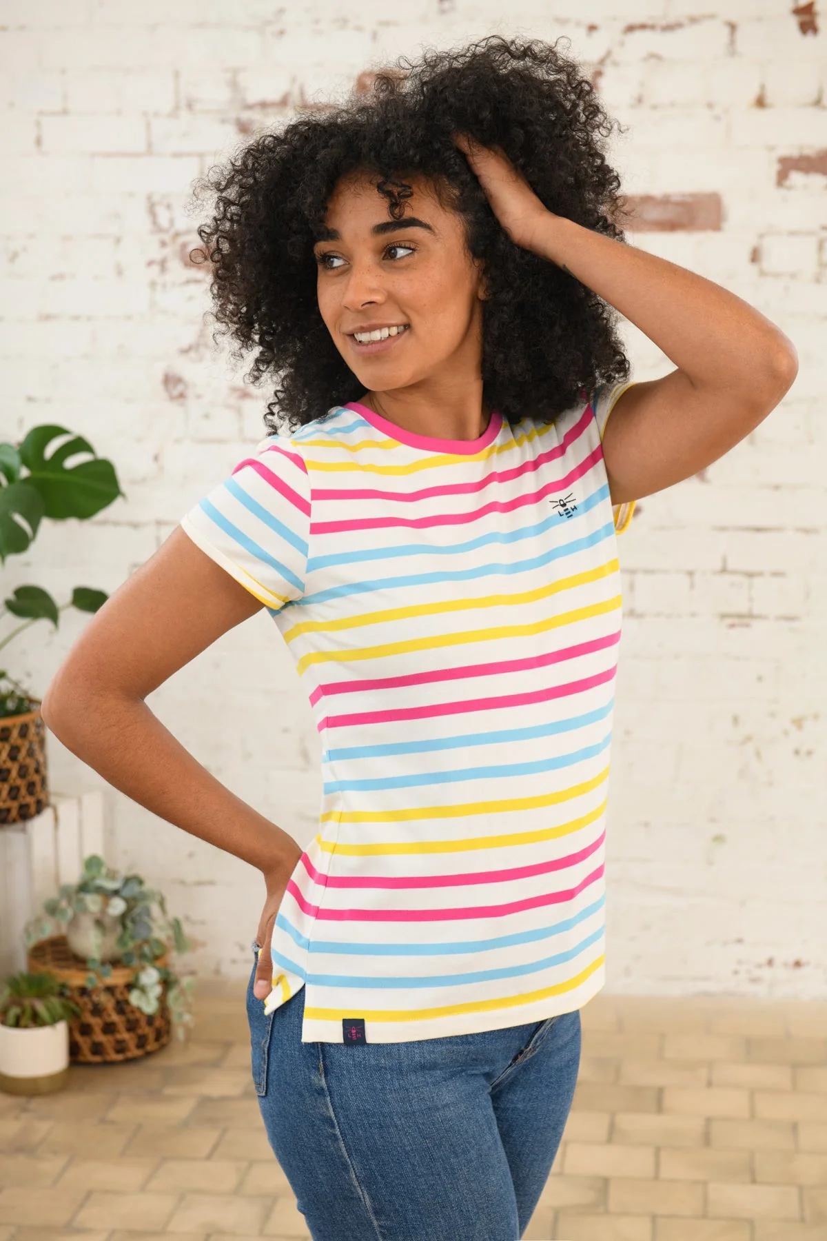 Causeway Tee - Pink Sky Blue Stripe - Image 6