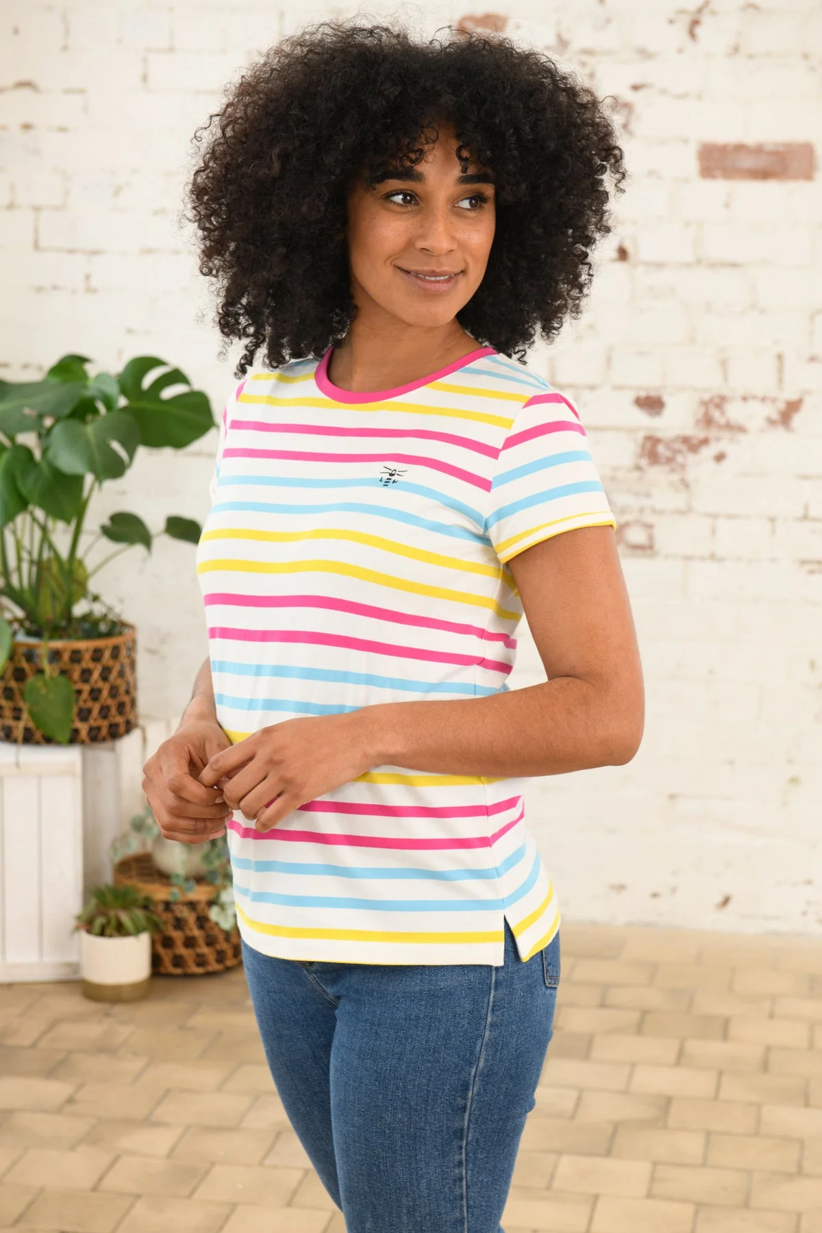 Causeway Tee - Pink Sky Blue Stripe - Image 8