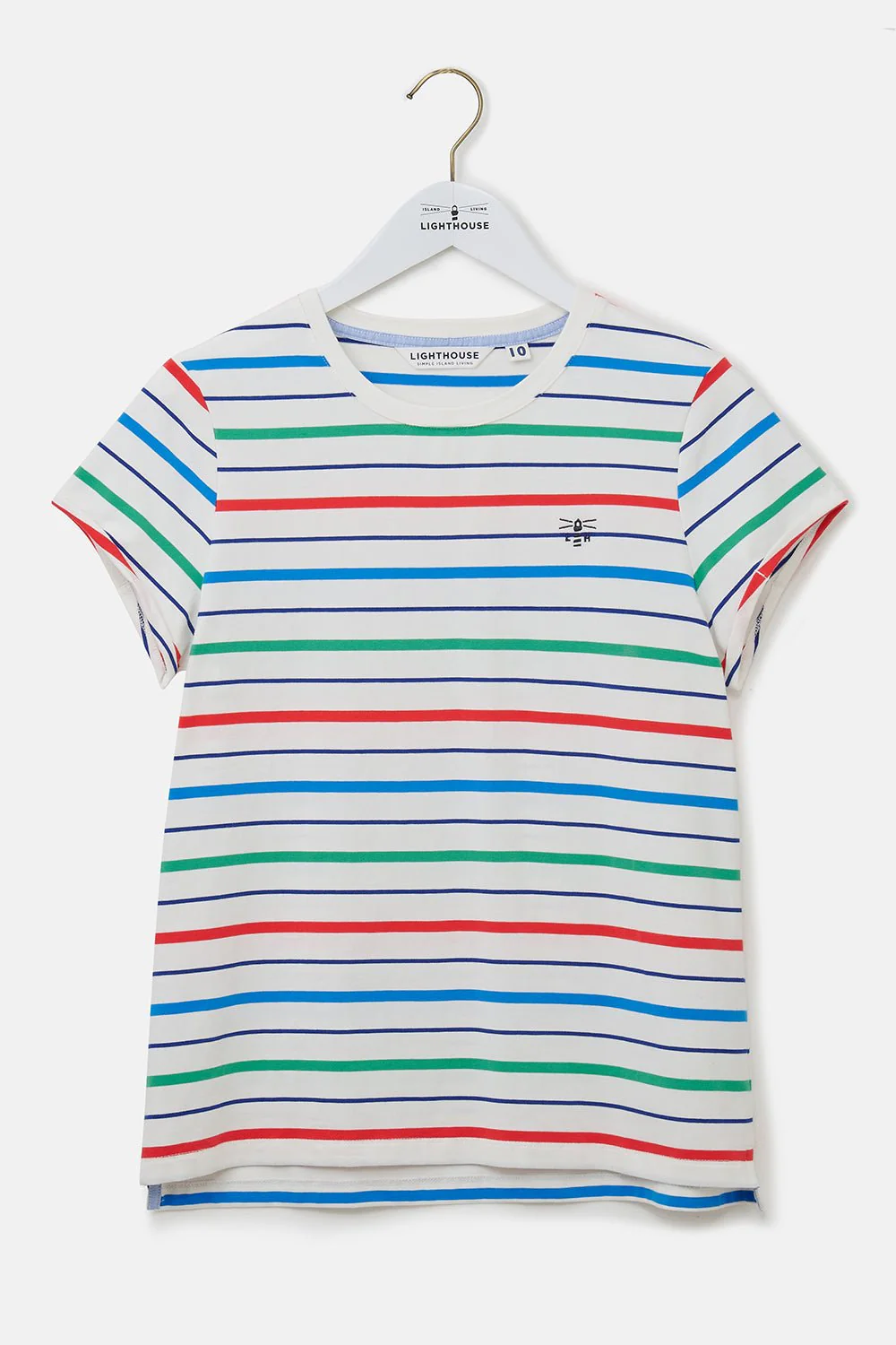Causeway Tee - Seagrass Blue Poppy Stripe - Image 3