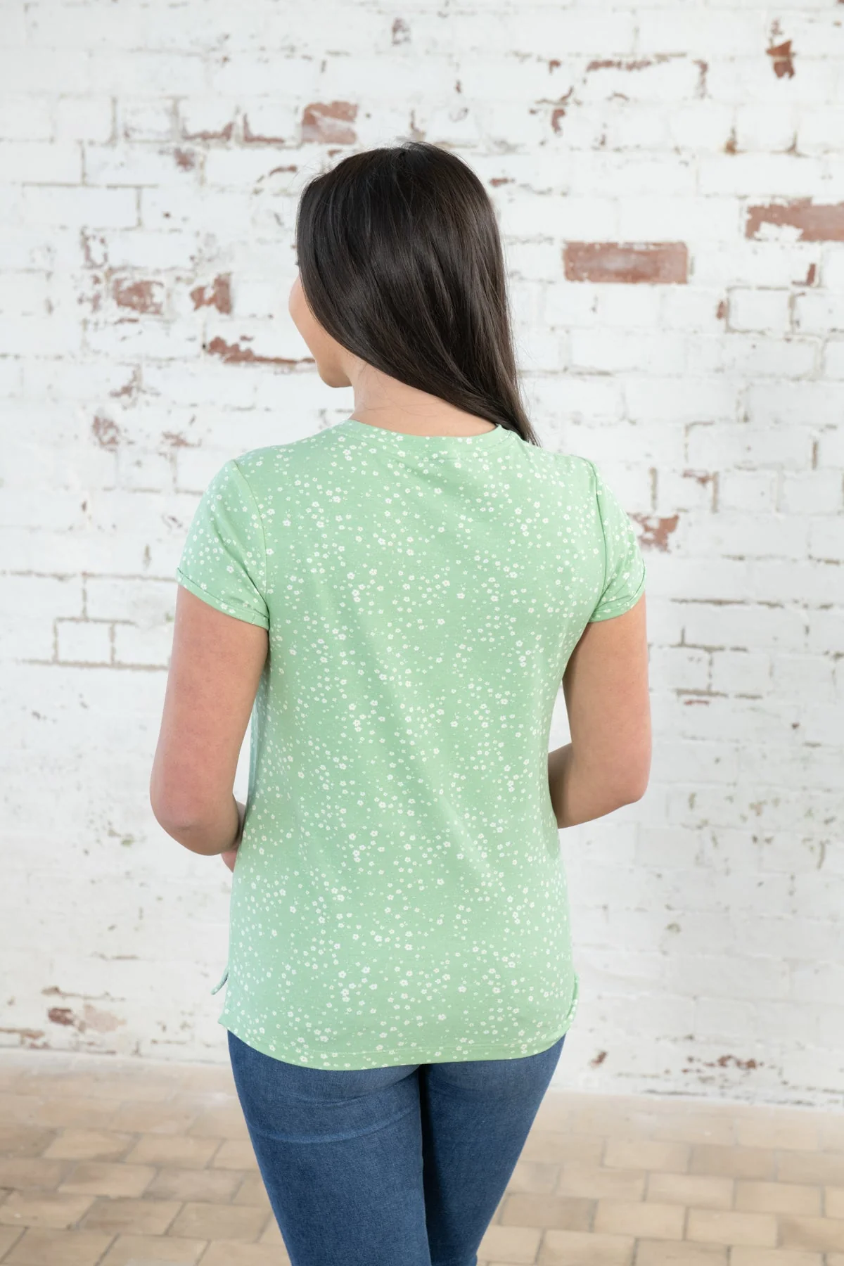 Causeway Tee - Soft Green Floral - Image 4