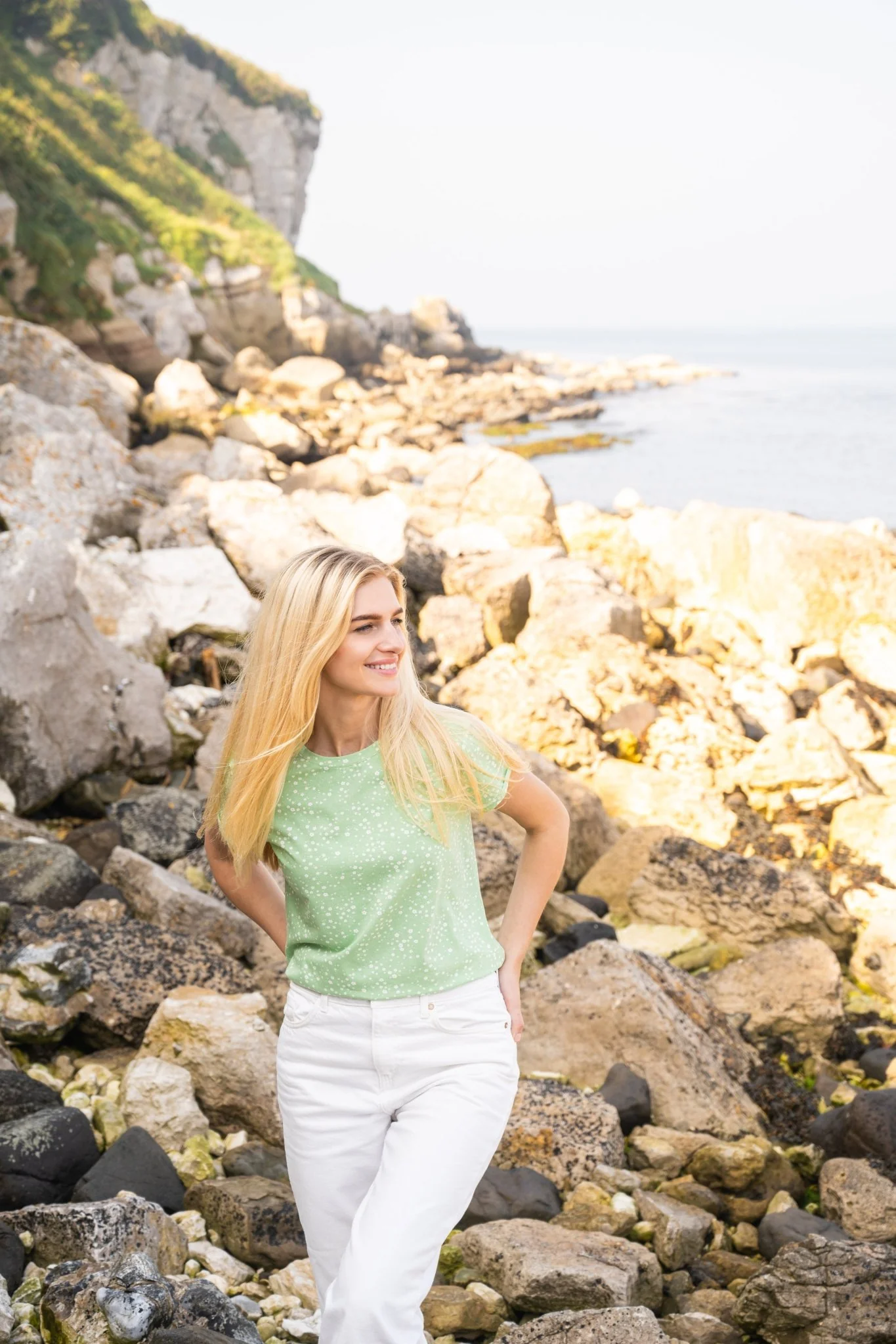 Causeway Tee - Soft Green Floral - Image 7
