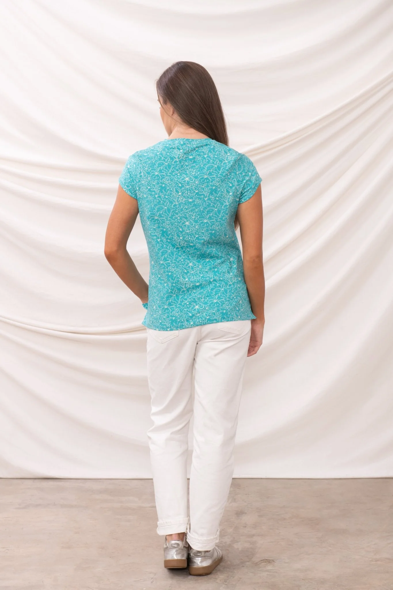 Causeway Tee - Soft Teal Floral - Image 3