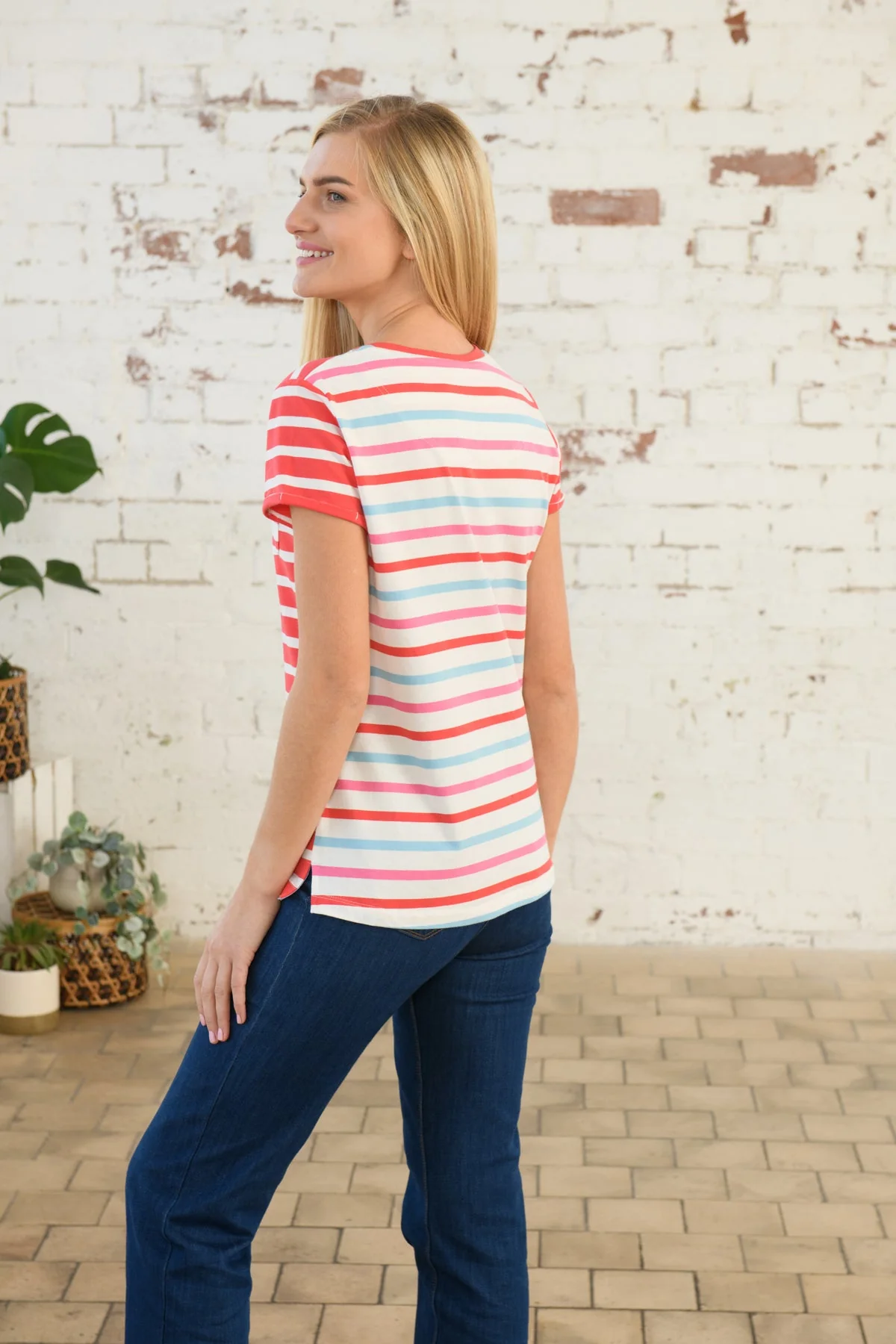 Causeway Tee - Watermelon Stripe - Image 8