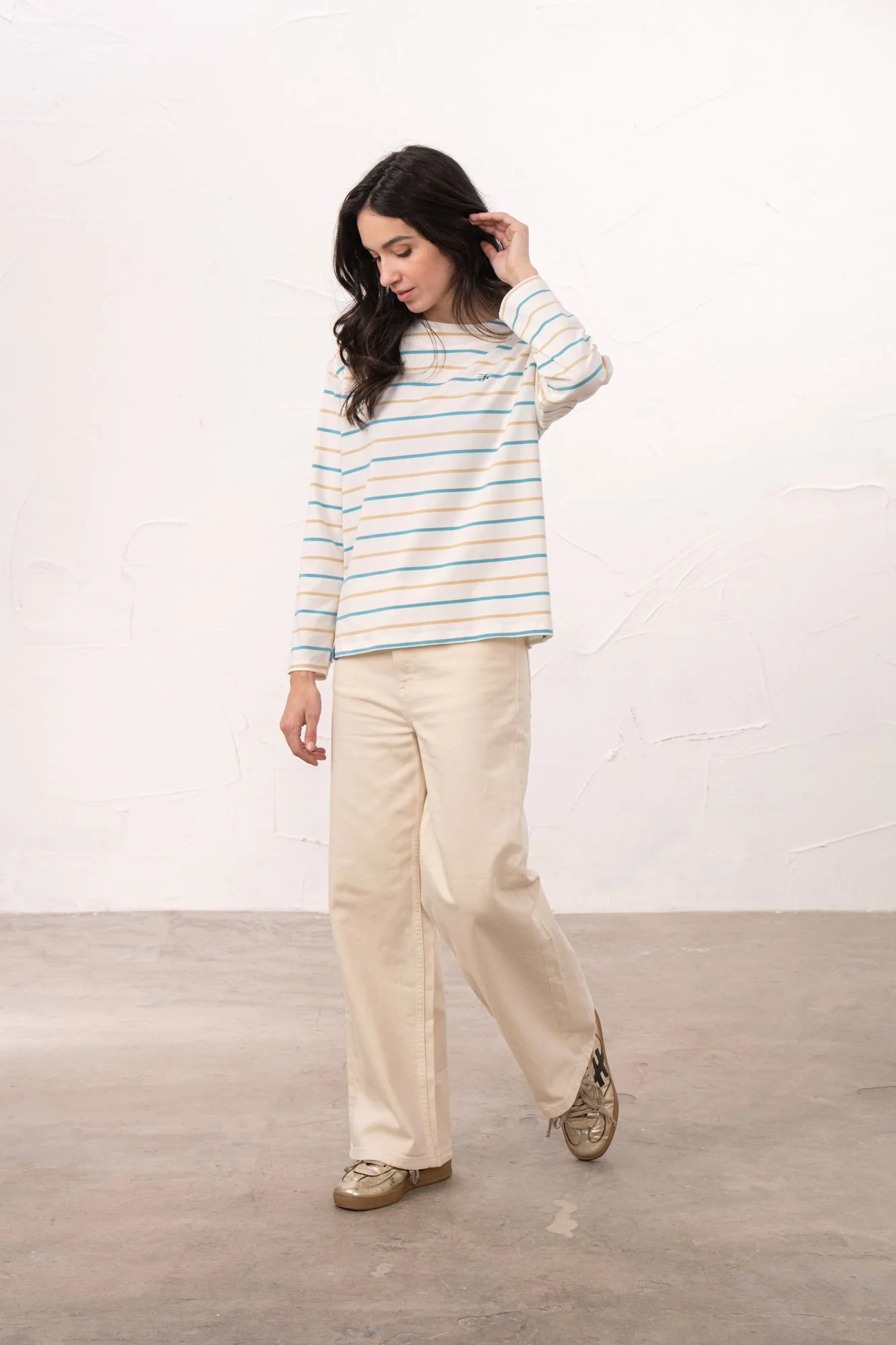 Causeway Breton Top - Blue Clay Stripe - Image 5