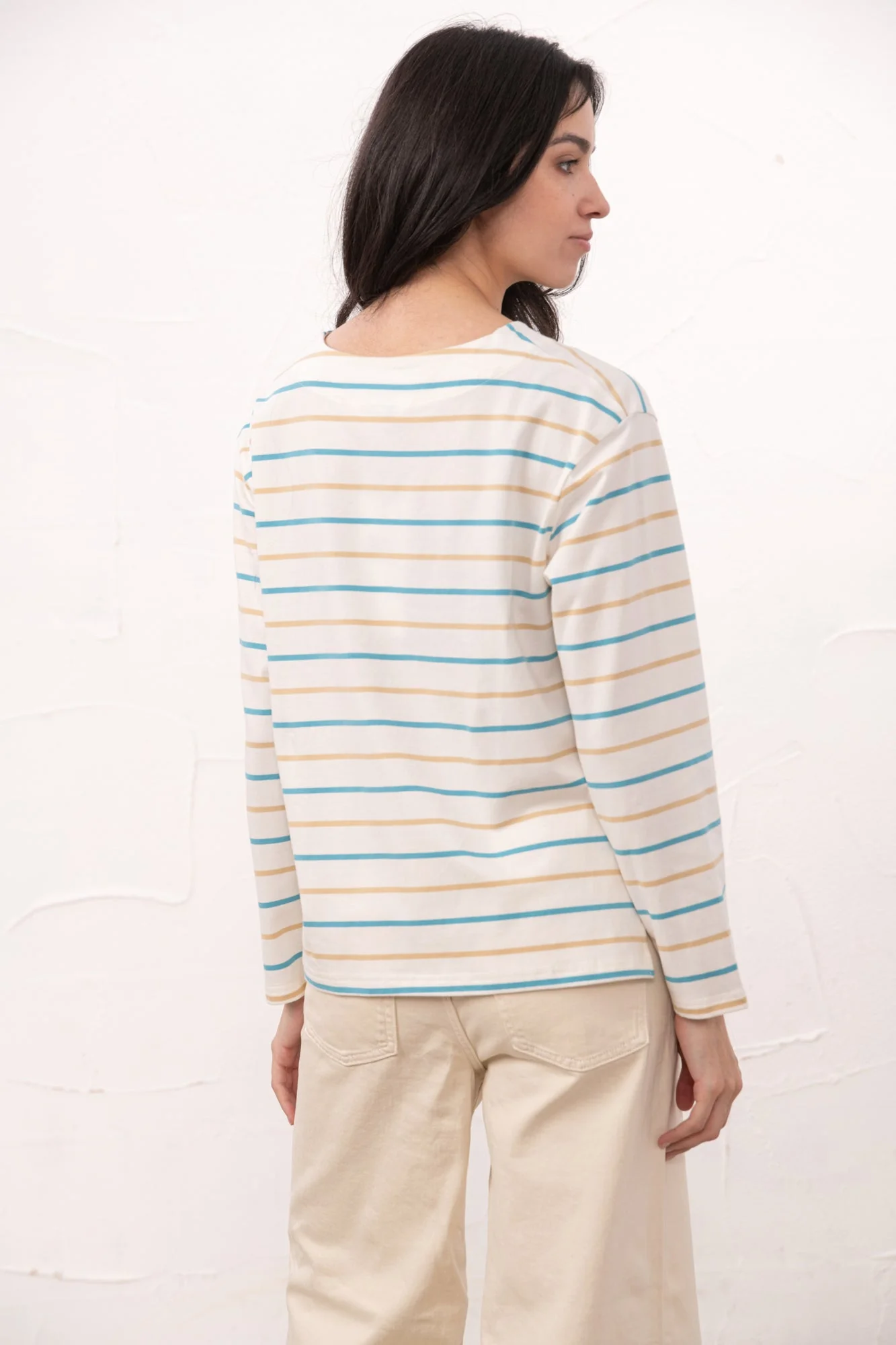 Causeway Breton Top - Blue Clay Stripe - Image 6