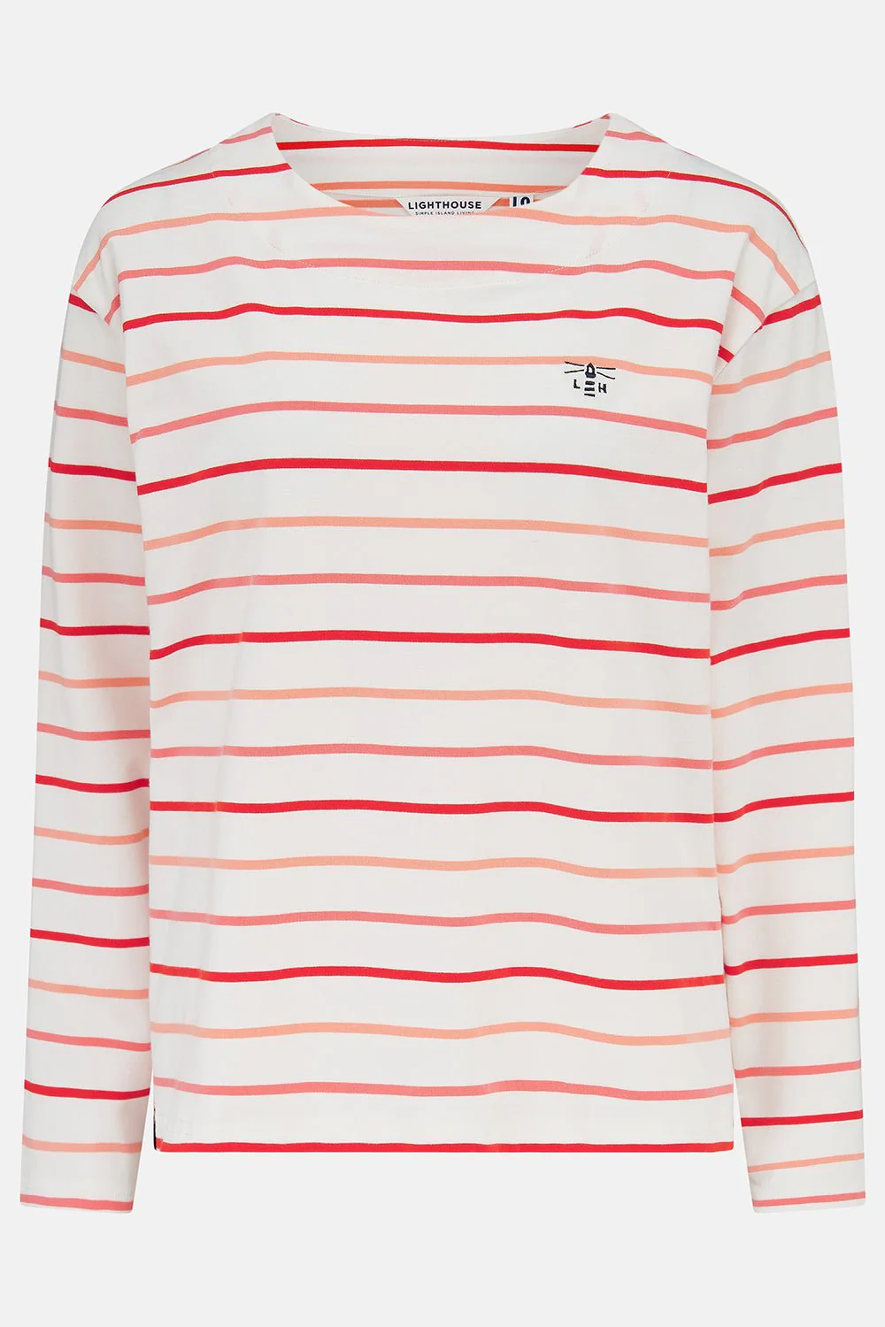 Causeway Breton Top - Coral Poppy Stripe - Image 2