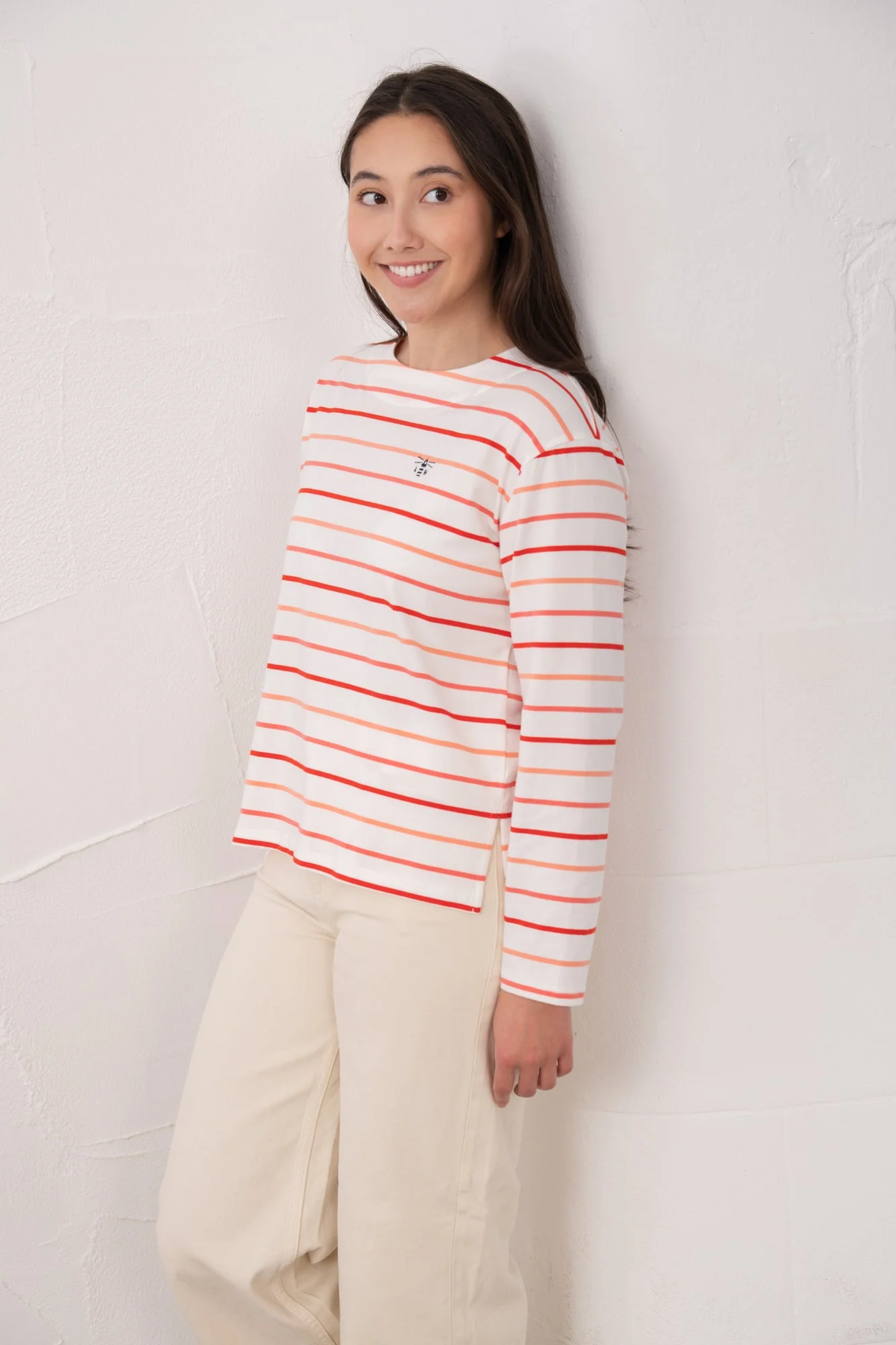 Causeway Breton Top - Coral Poppy Stripe - Image 7