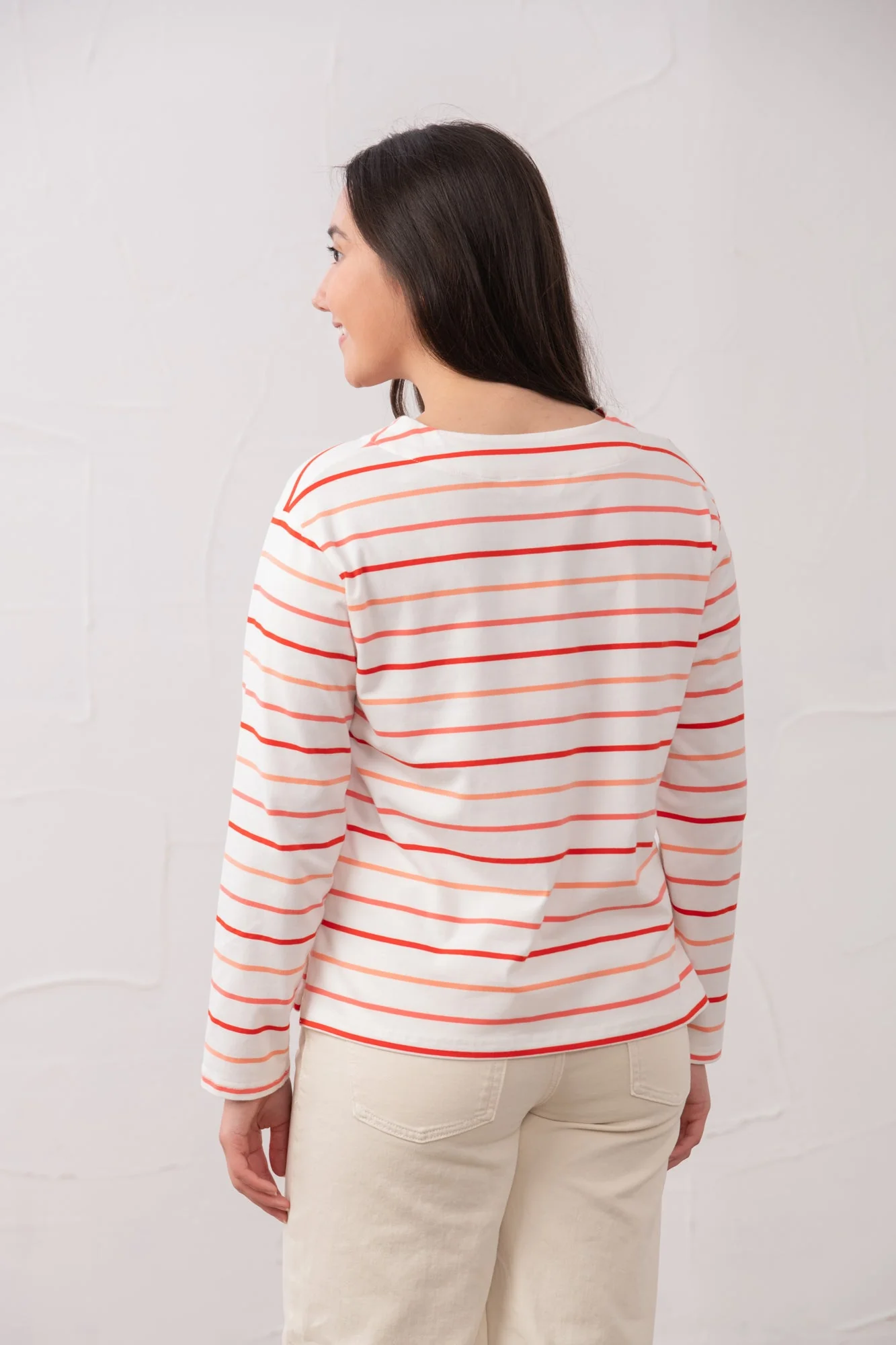 Causeway Breton Top - Coral Poppy Stripe - Image 9