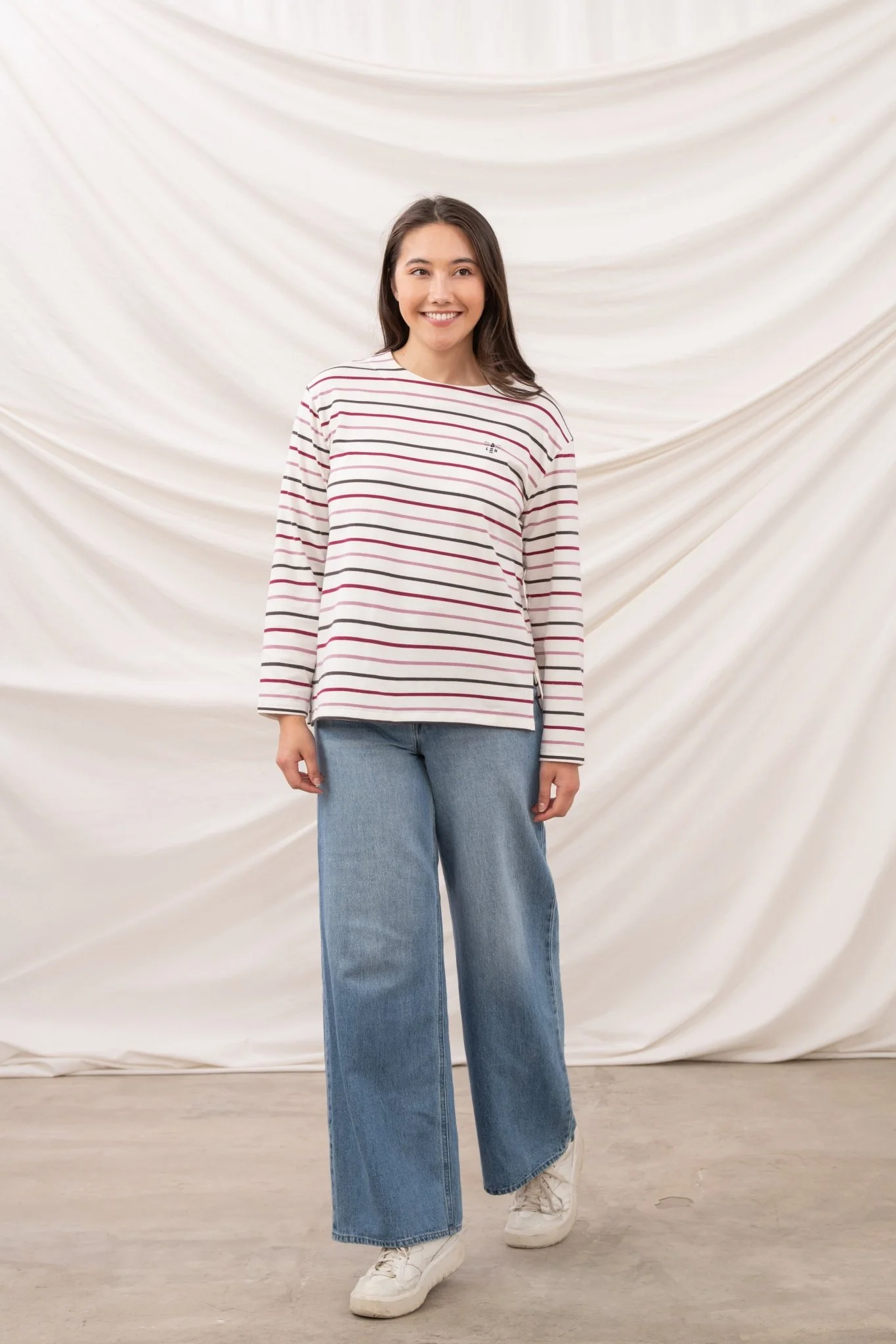 Causeway Breton Top - Cranberry Pink Stripe - Image 4