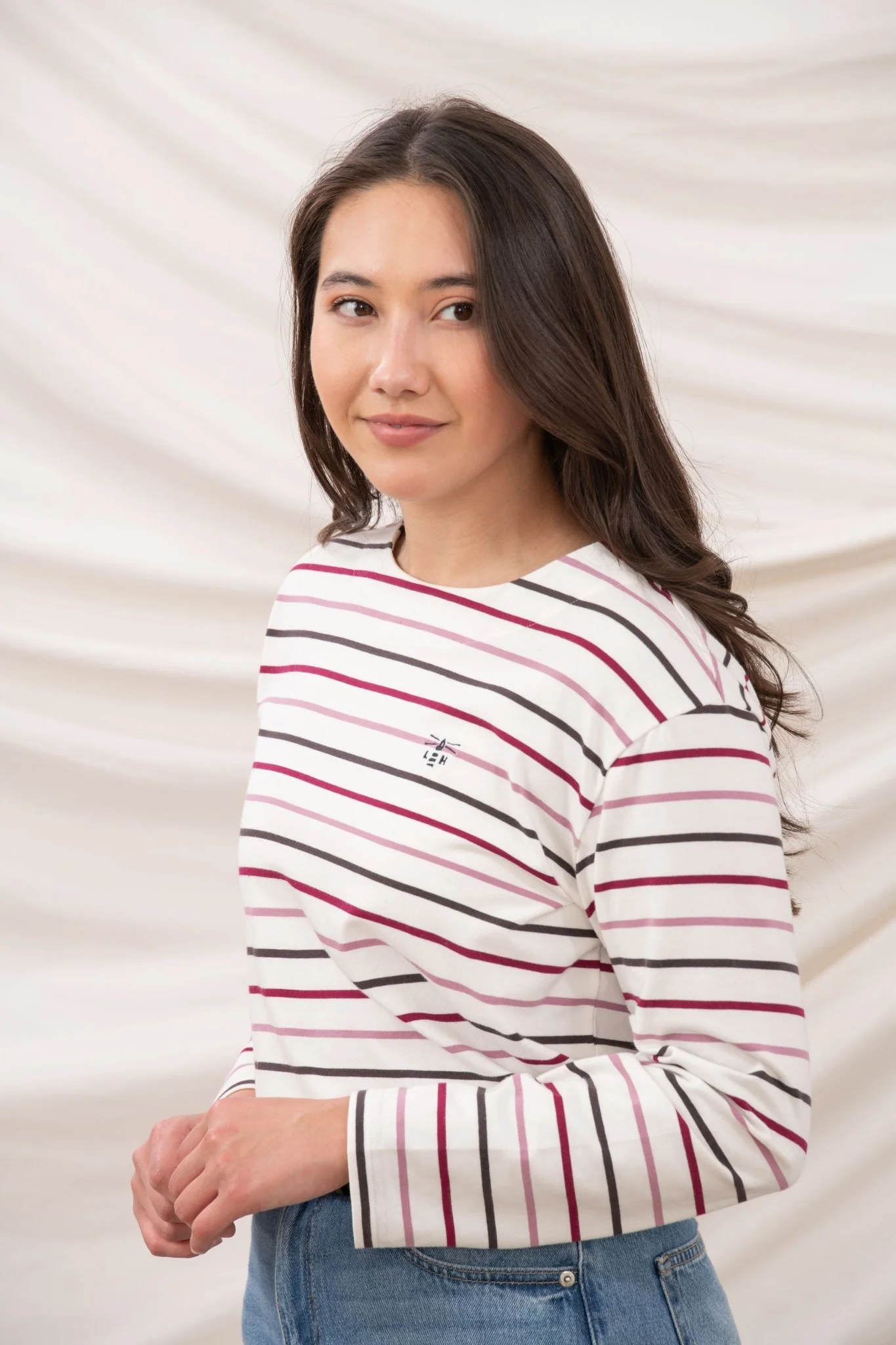 Causeway Breton Top - Cranberry Pink Stripe - Image 5