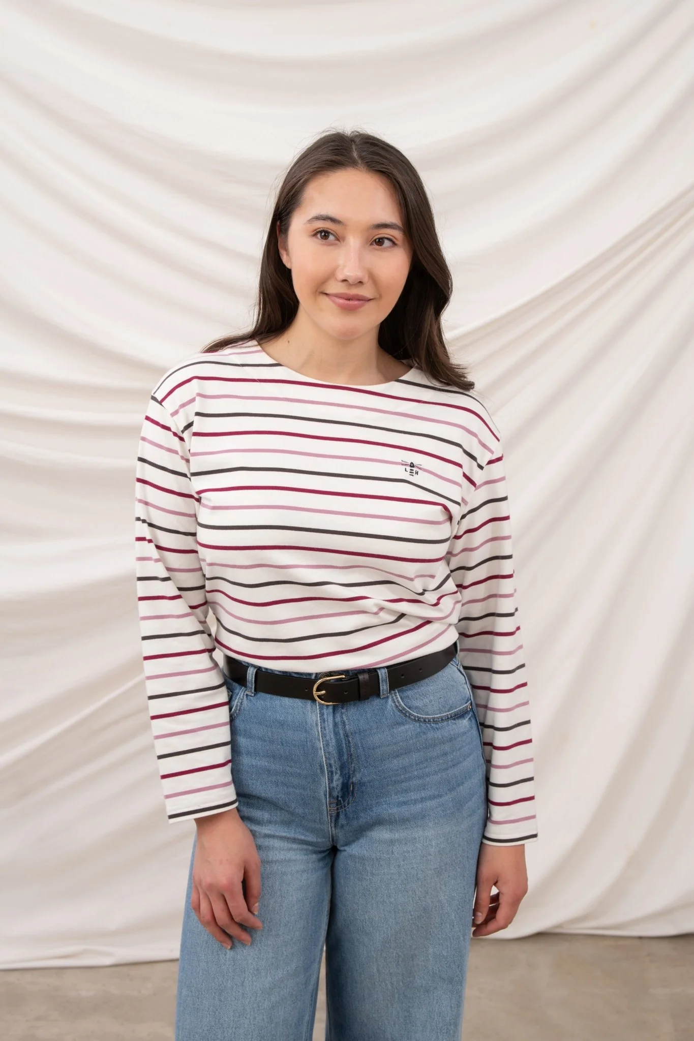 Causeway Breton Top - Cranberry Pink Stripe - Image 7