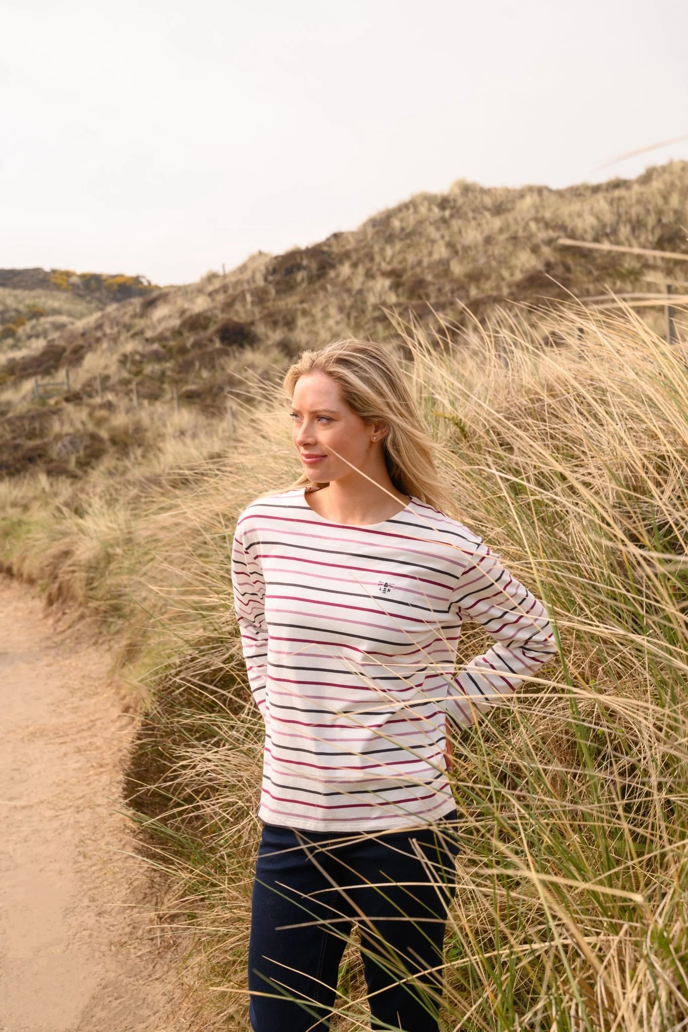 Causeway Breton Top - Cranberry Pink Stripe - Image 9