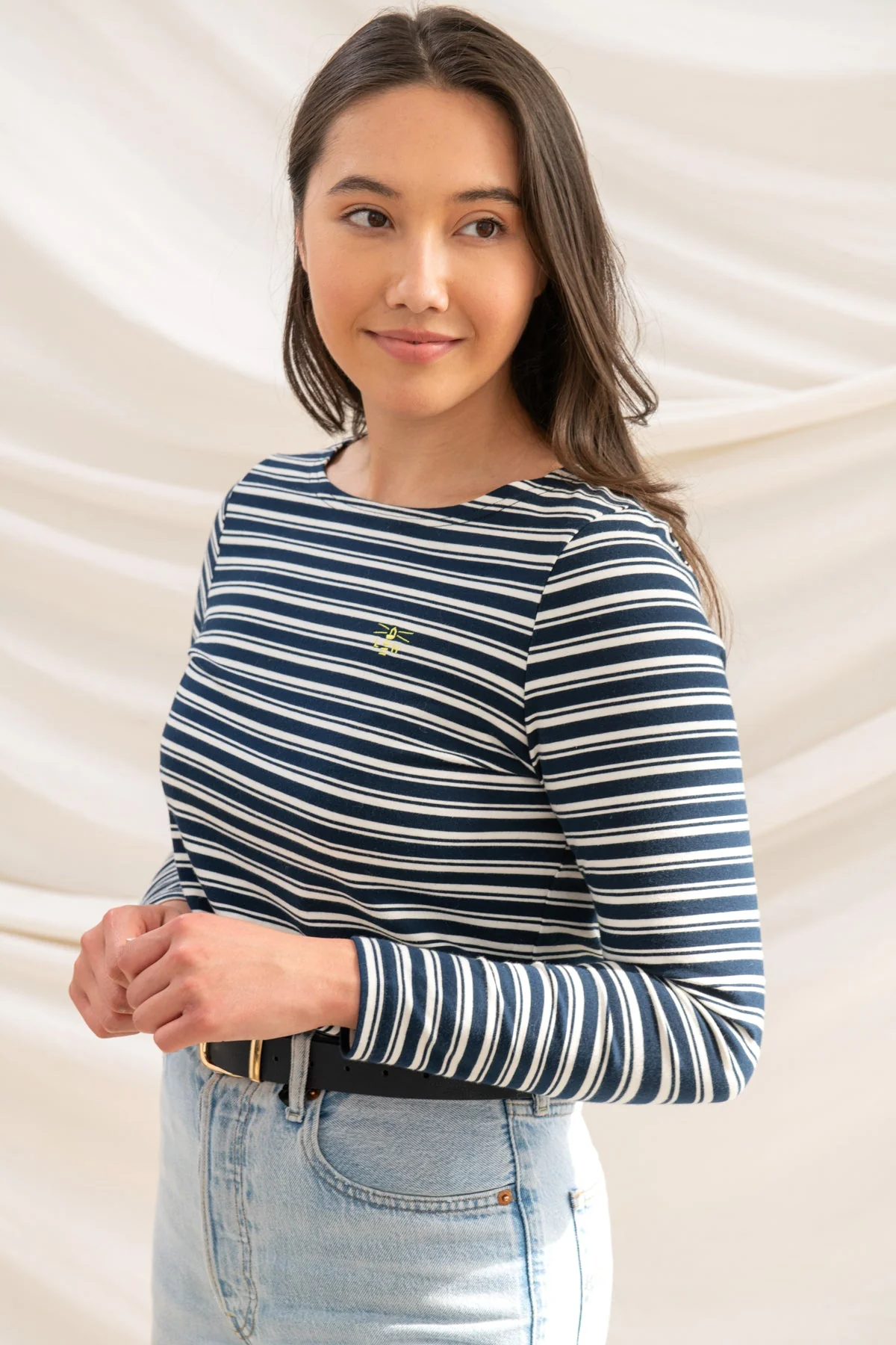 Causeway Breton Top - Navy Stripe - Image 4