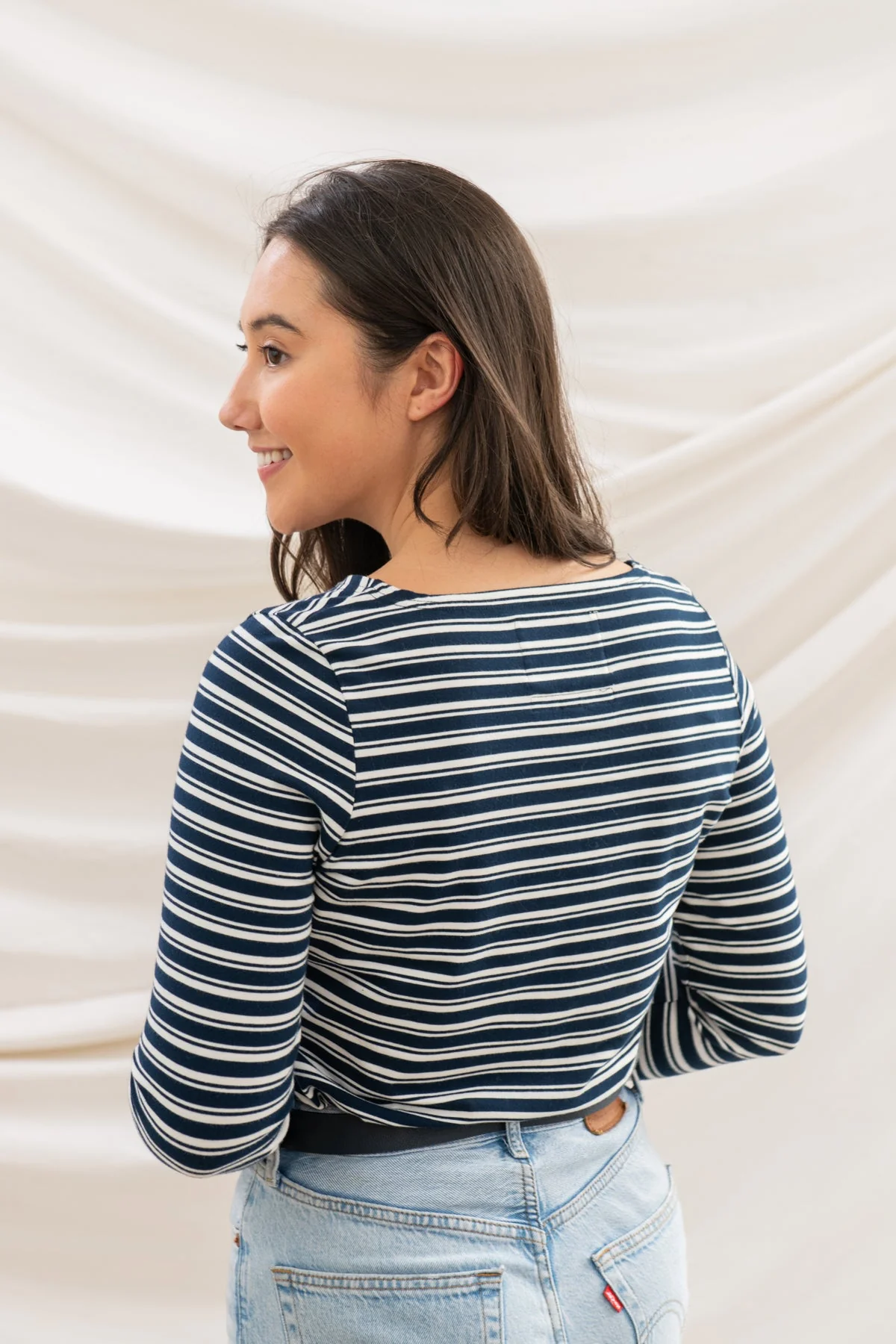 Causeway Breton Top - Navy Stripe - Image 5